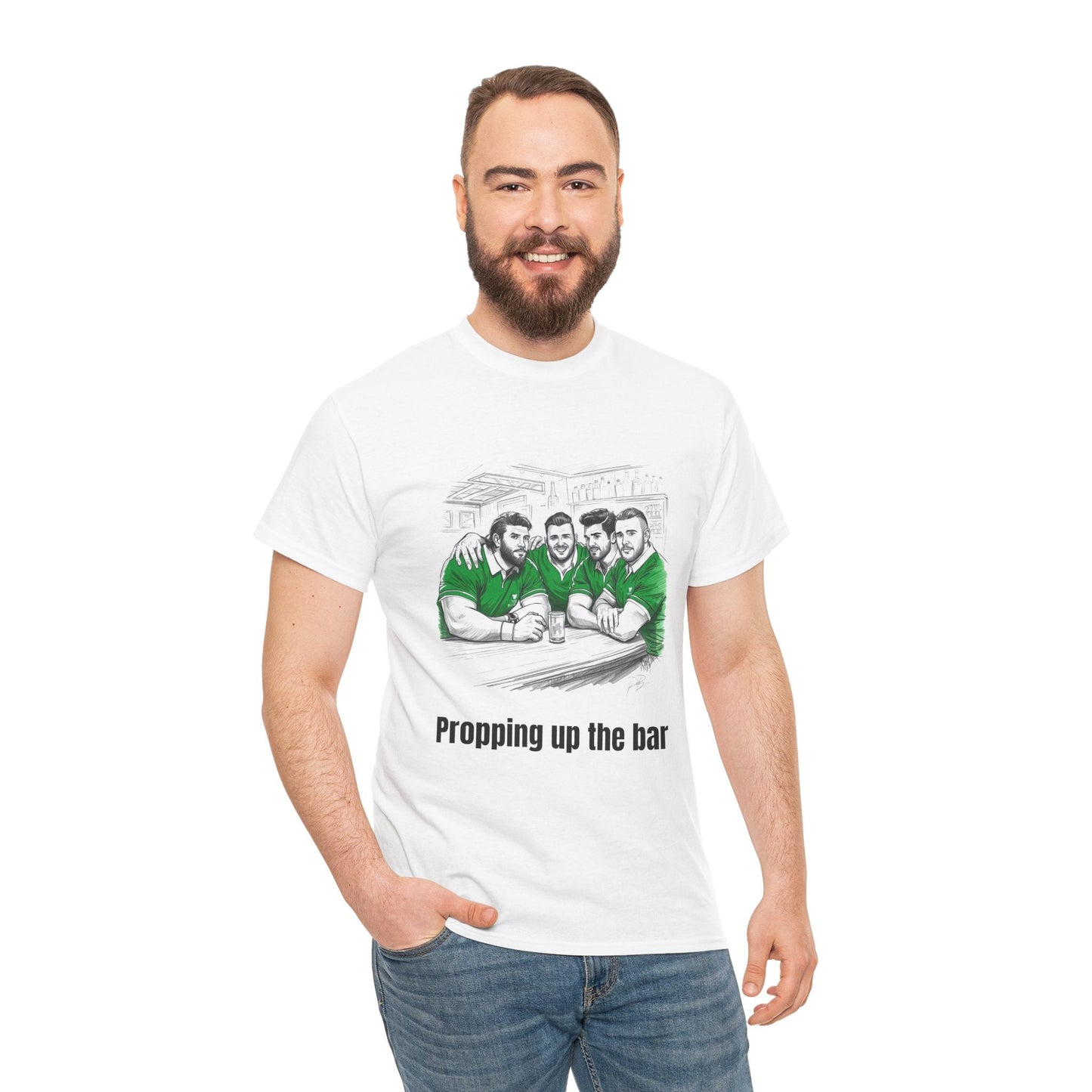 Propping Up The Bar – Funny Irish Rugby T-Shirt for Fans & Gifts - Rugby & Beer