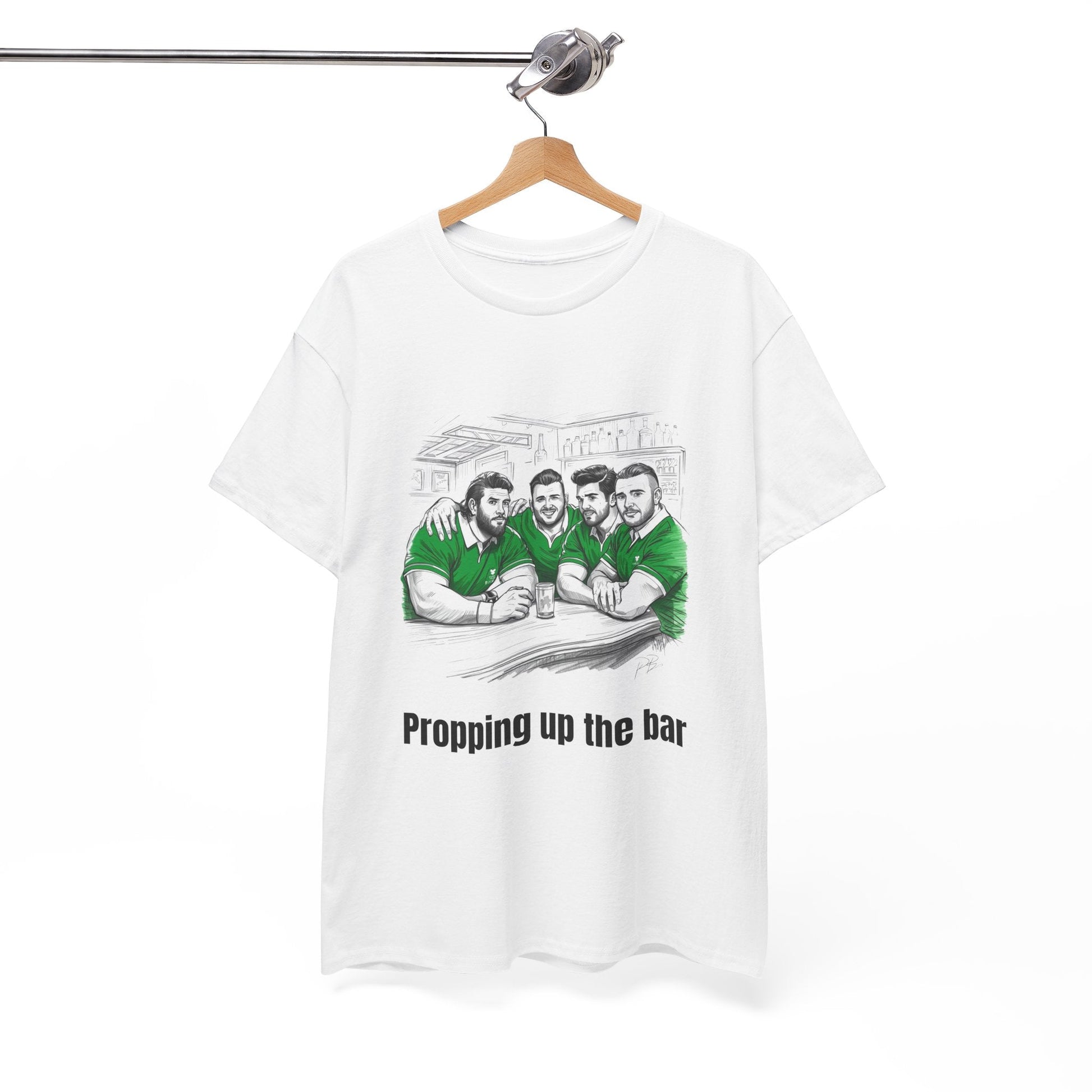 Propping Up The Bar – Funny Irish Rugby T-Shirt for Fans & Gifts - Rugby & Beer