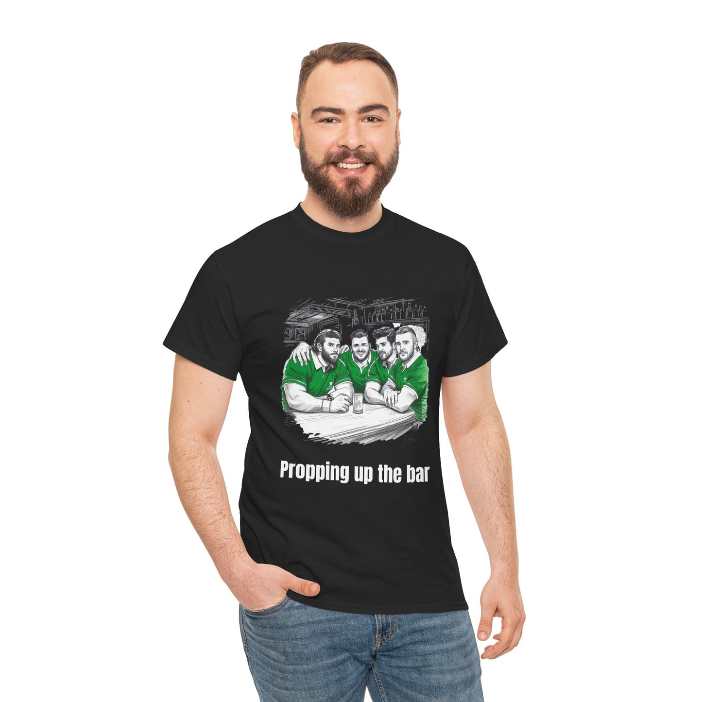 Propping Up The Bar – Funny Irish Rugby T-Shirt for Fans & Gifts - Rugby & Beer