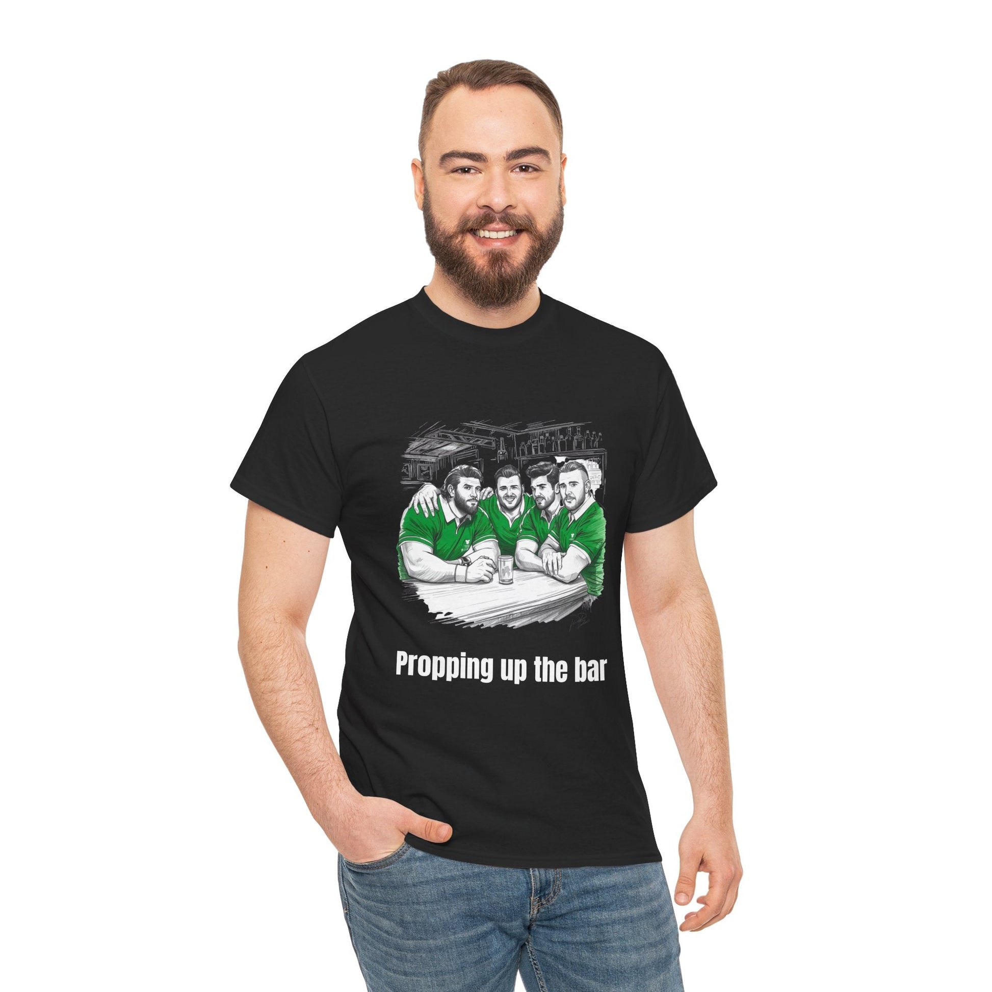 Propping Up The Bar – Funny Irish Rugby T-Shirt for Fans & Gifts - Rugby & Beer