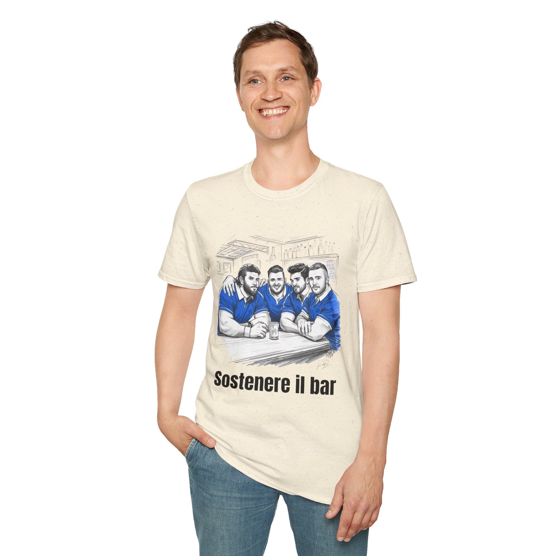 Propping Up The Bar – Funny Italian Rugby T-Shirt for Fans and Gifts - Rugby & Beer