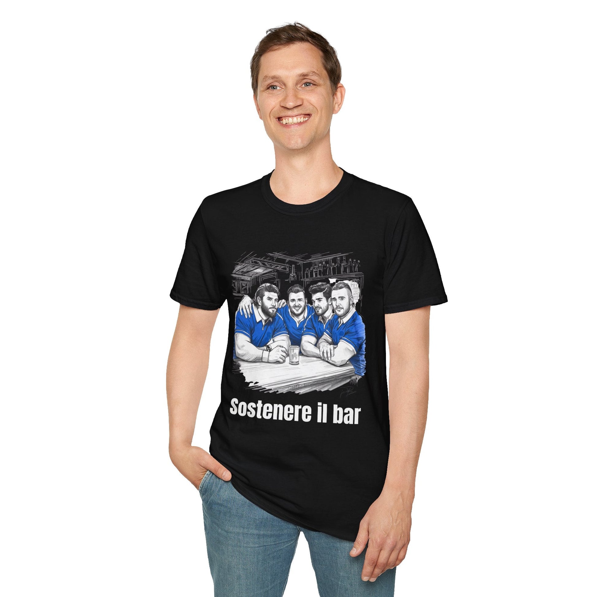 Propping Up The Bar – Funny Italian Rugby T-Shirt for Fans and Gifts - Rugby & Beer
