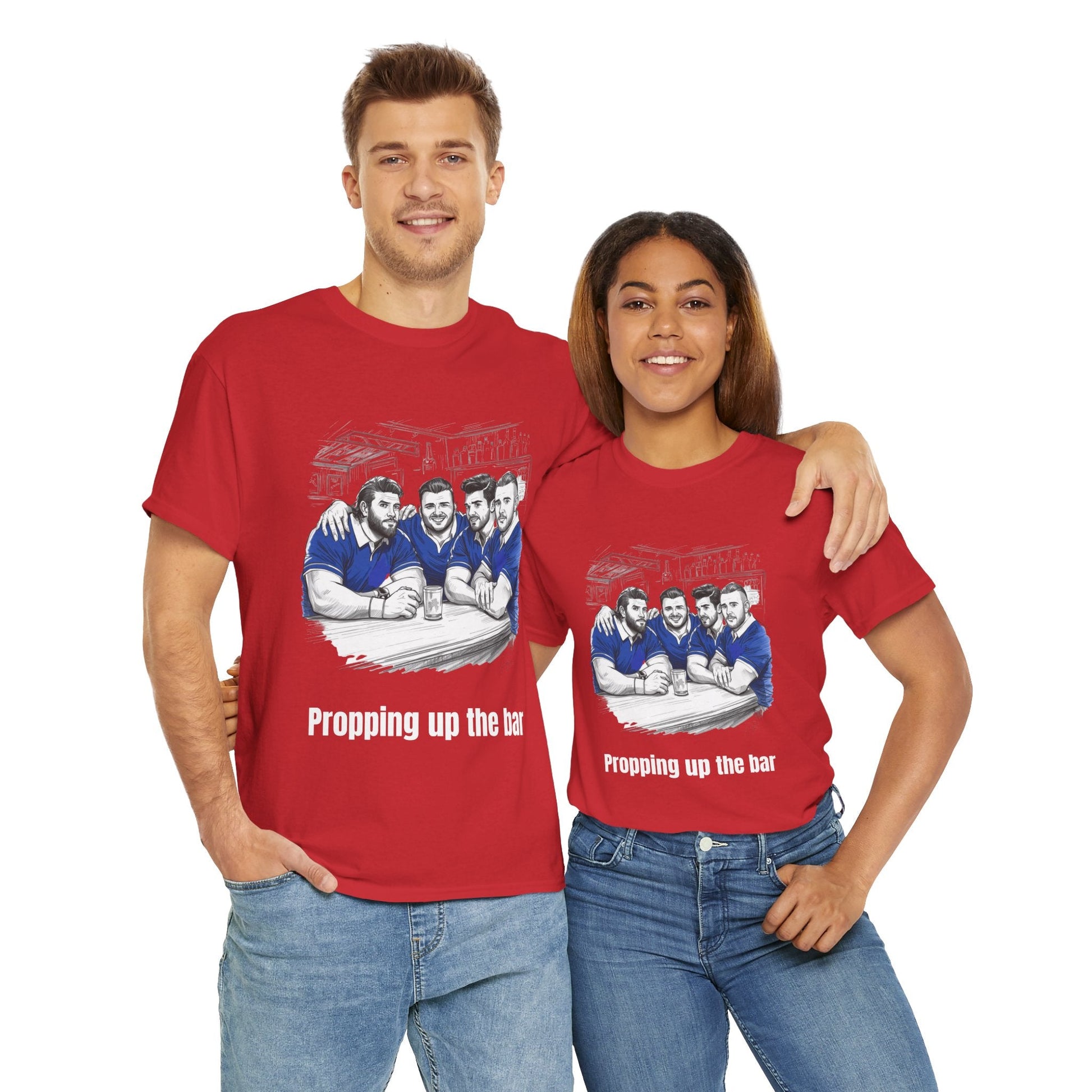 Propping Up The Bar – Funny Scottish Rugby T-Shirt for Fans & Gifts - Rugby & Beer