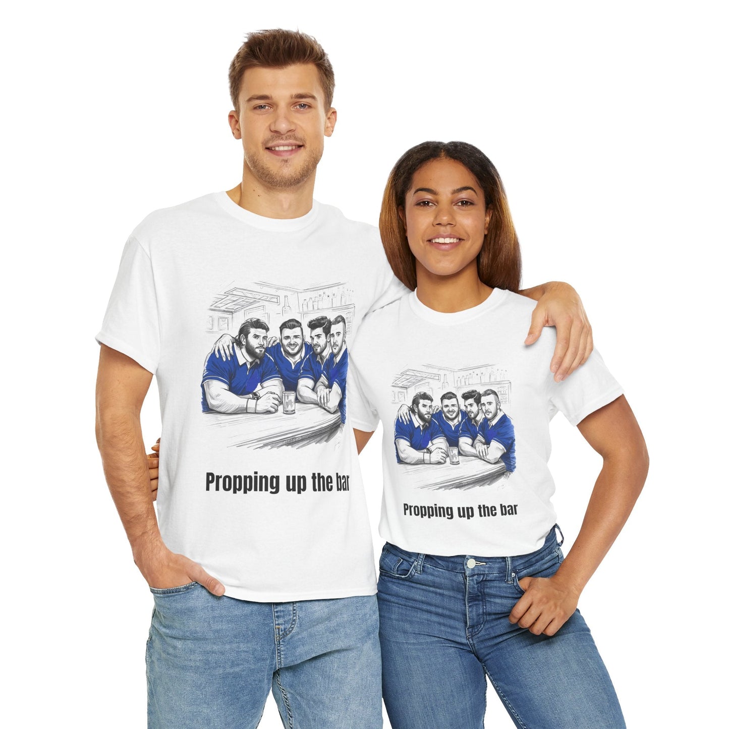 Propping Up The Bar – Funny Scottish Rugby T-Shirt for Fans & Gifts - Rugby & Beer