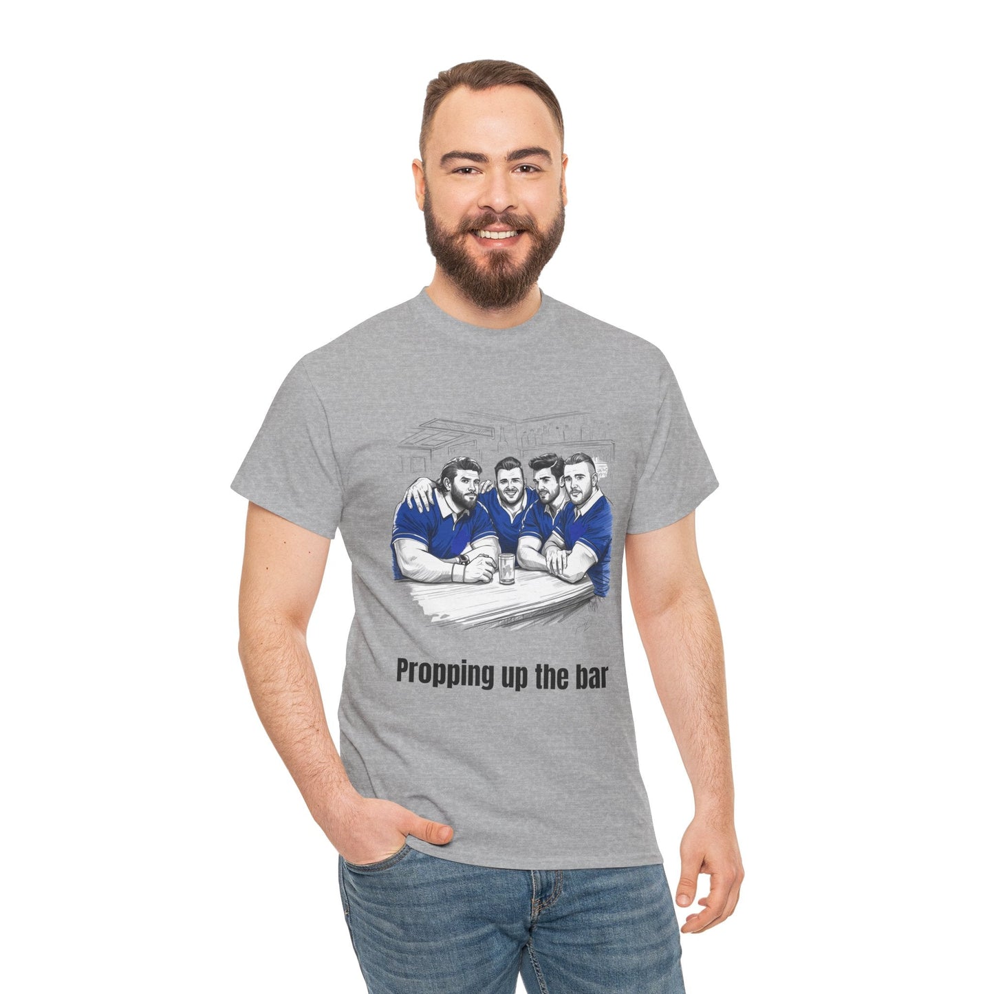 Propping Up The Bar – Funny Scottish Rugby T-Shirt for Fans & Gifts - Rugby & Beer