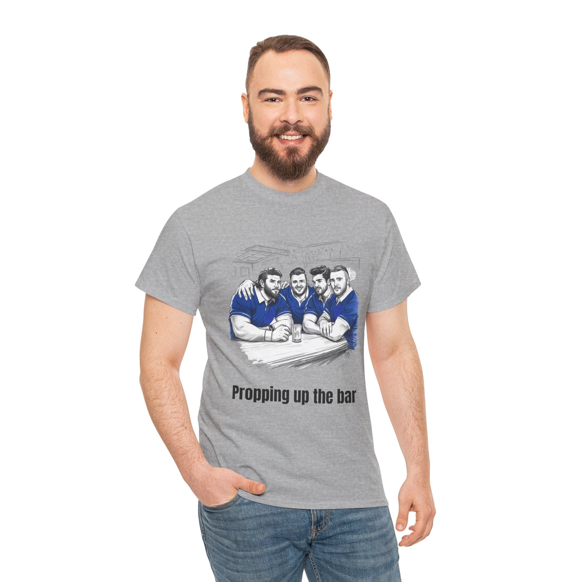 Propping Up The Bar – Funny Scottish Rugby T-Shirt for Fans & Gifts - Rugby & Beer