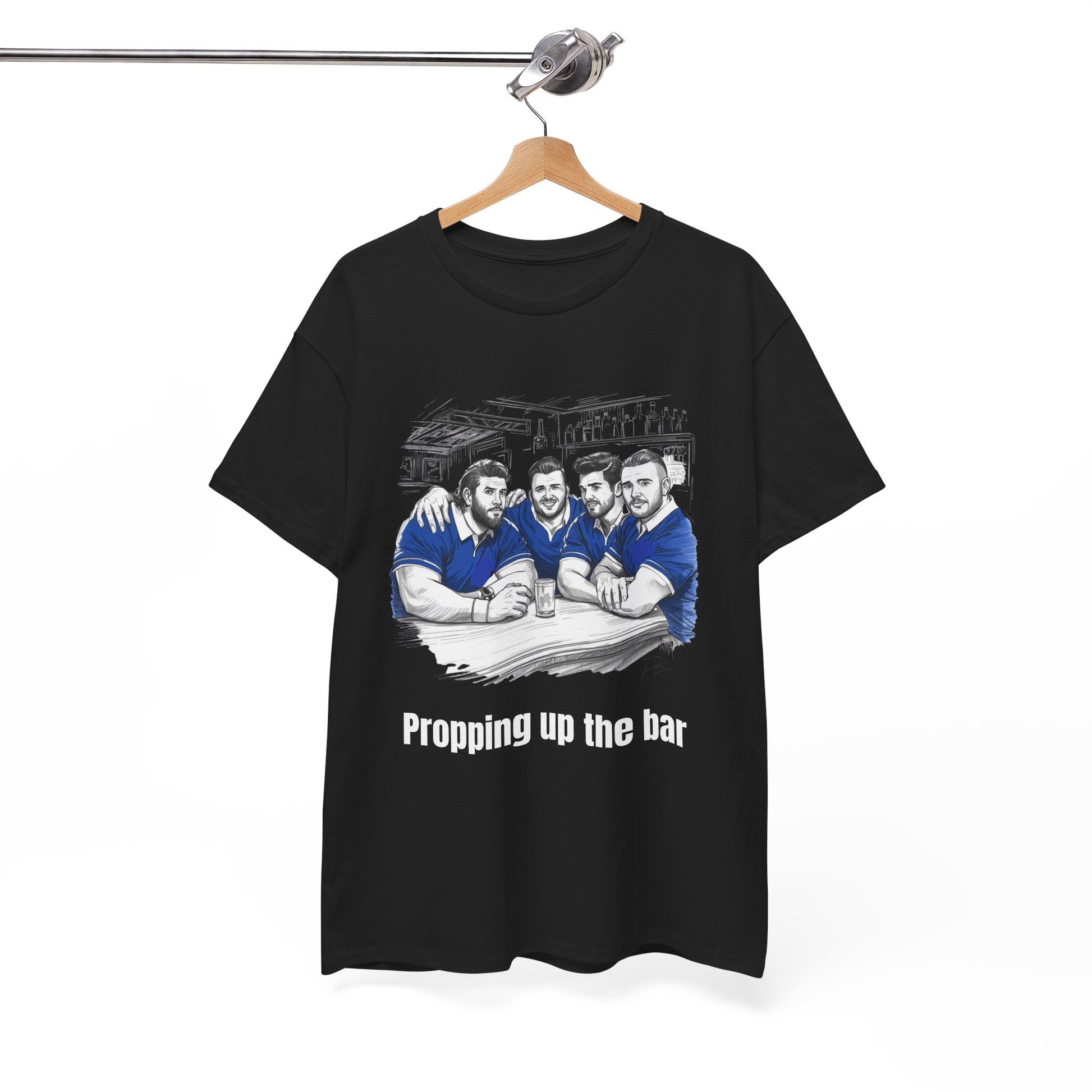 Propping Up The Bar – Funny Scottish Rugby T-Shirt for Fans & Gifts - Rugby & Beer