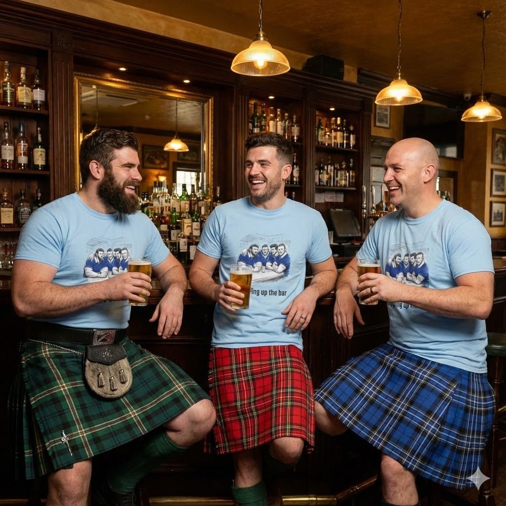 Propping Up The Bar – Funny Scottish Rugby T-Shirt for Fans & Gifts - Rugby & Beer