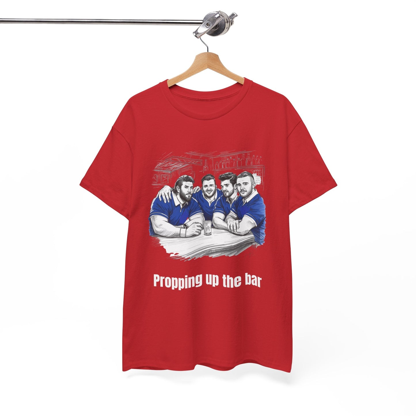 Propping Up The Bar – Funny Scottish Rugby T-Shirt for Fans & Gifts - Rugby & Beer
