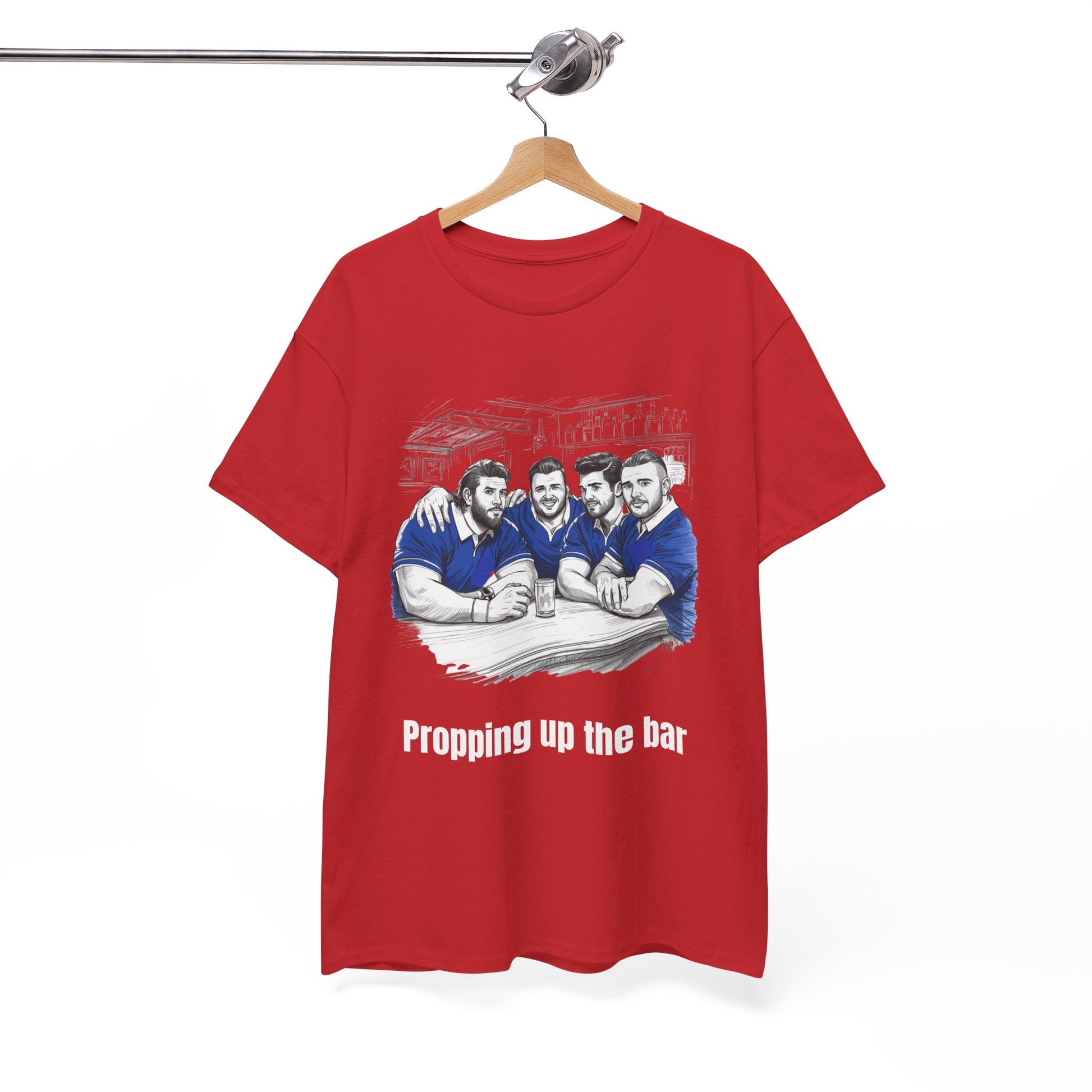 Propping Up The Bar – Funny Scottish Rugby T-Shirt for Fans & Gifts - Rugby & Beer