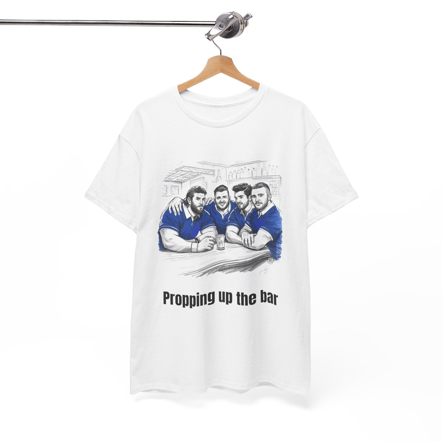 Propping Up The Bar – Funny Scottish Rugby T-Shirt for Fans & Gifts - Rugby & Beer