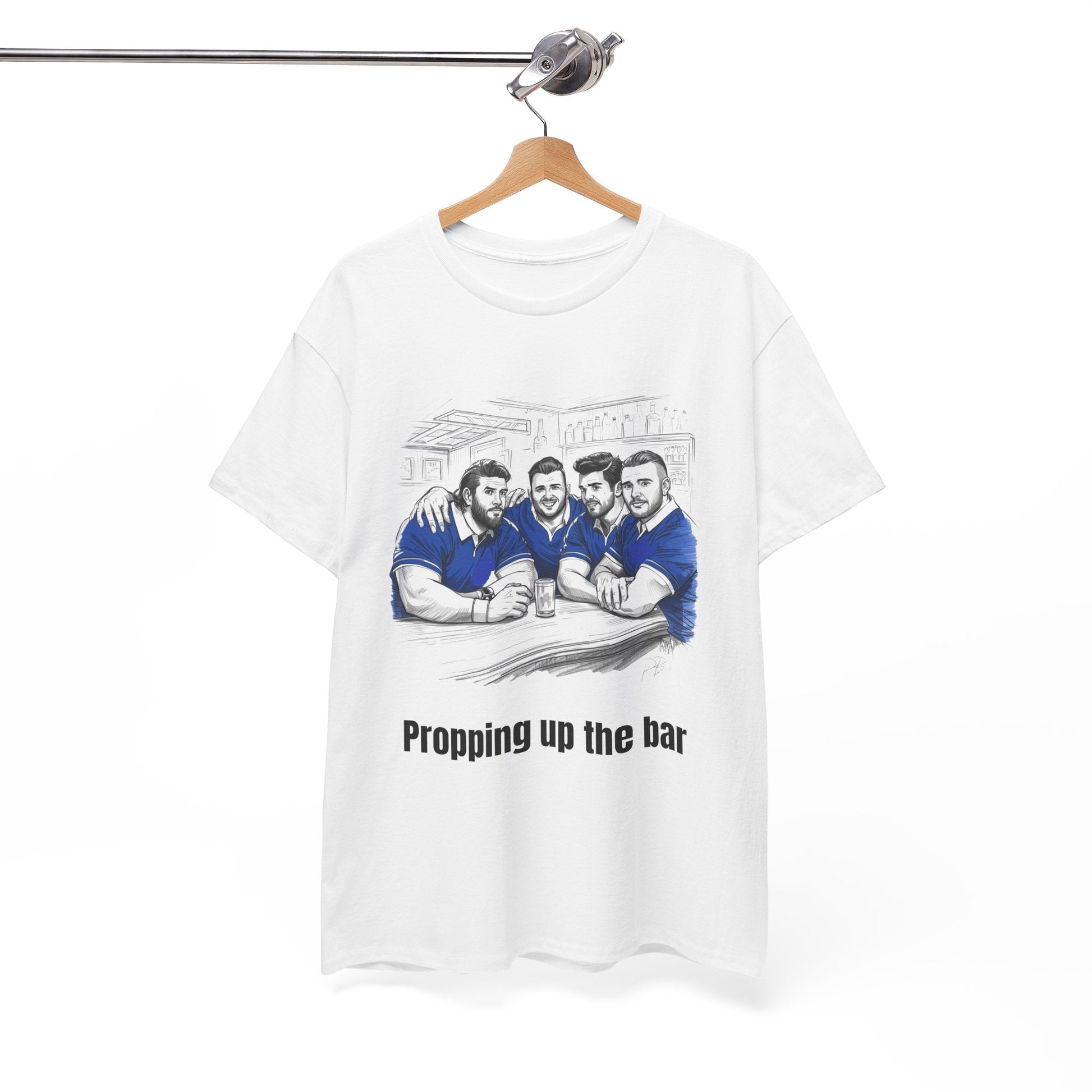 Propping Up The Bar – Funny Scottish Rugby T-Shirt for Fans & Gifts - Rugby & Beer
