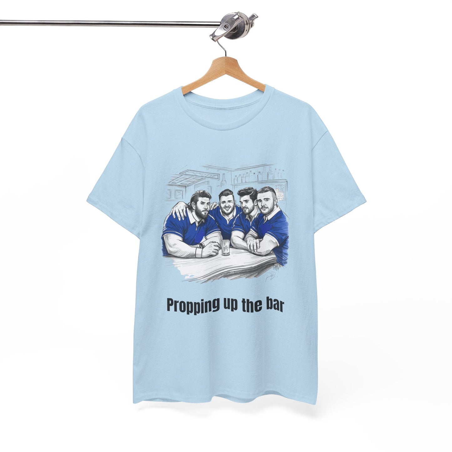 Propping Up The Bar – Funny Scottish Rugby T-Shirt for Fans & Gifts - Rugby & Beer