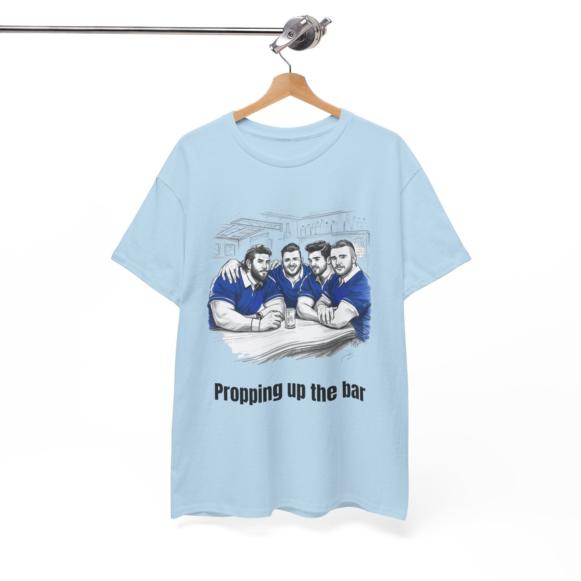 Propping Up The Bar – Funny Scottish Rugby T-Shirt for Fans & Gifts - Rugby & Beer