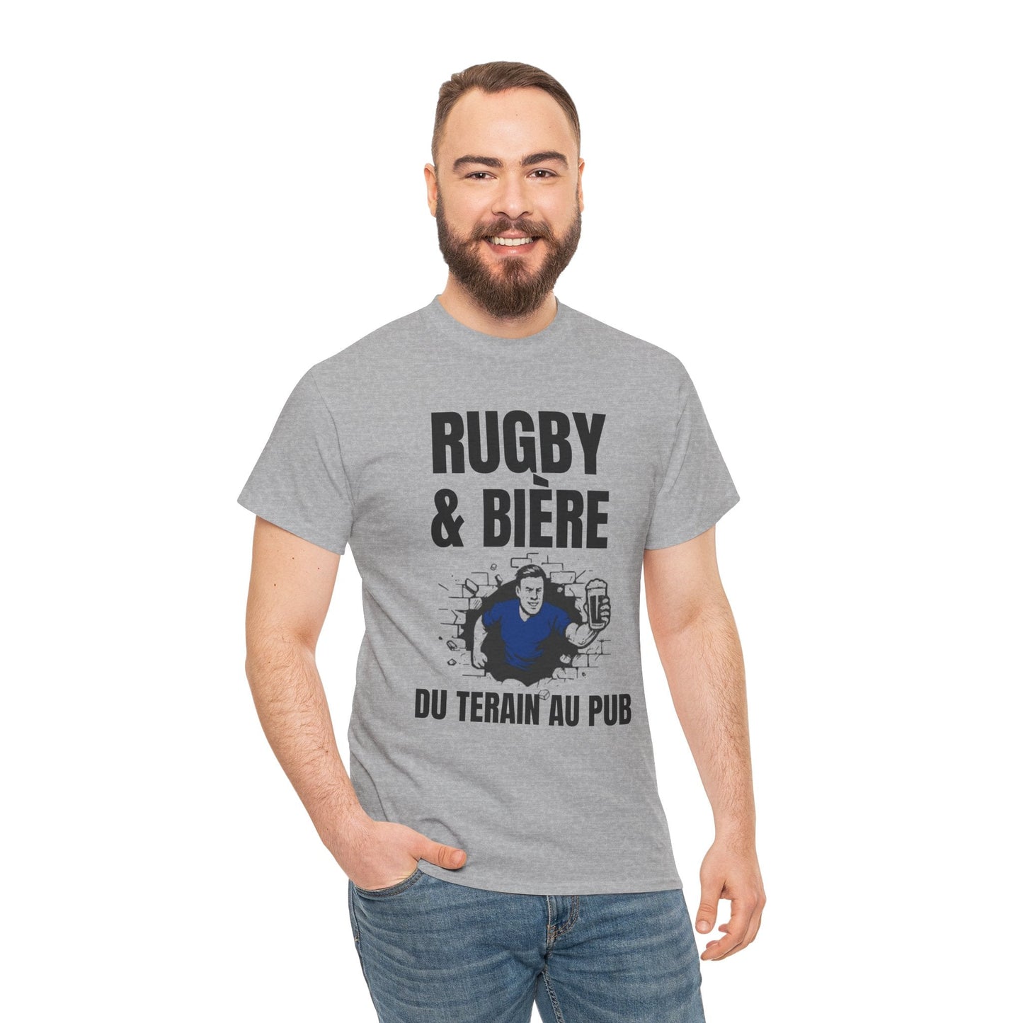 Rugby and Beer T-shirt – From the pitch to the pub | French rugby supporters' T-shirt - Rugby & Beer