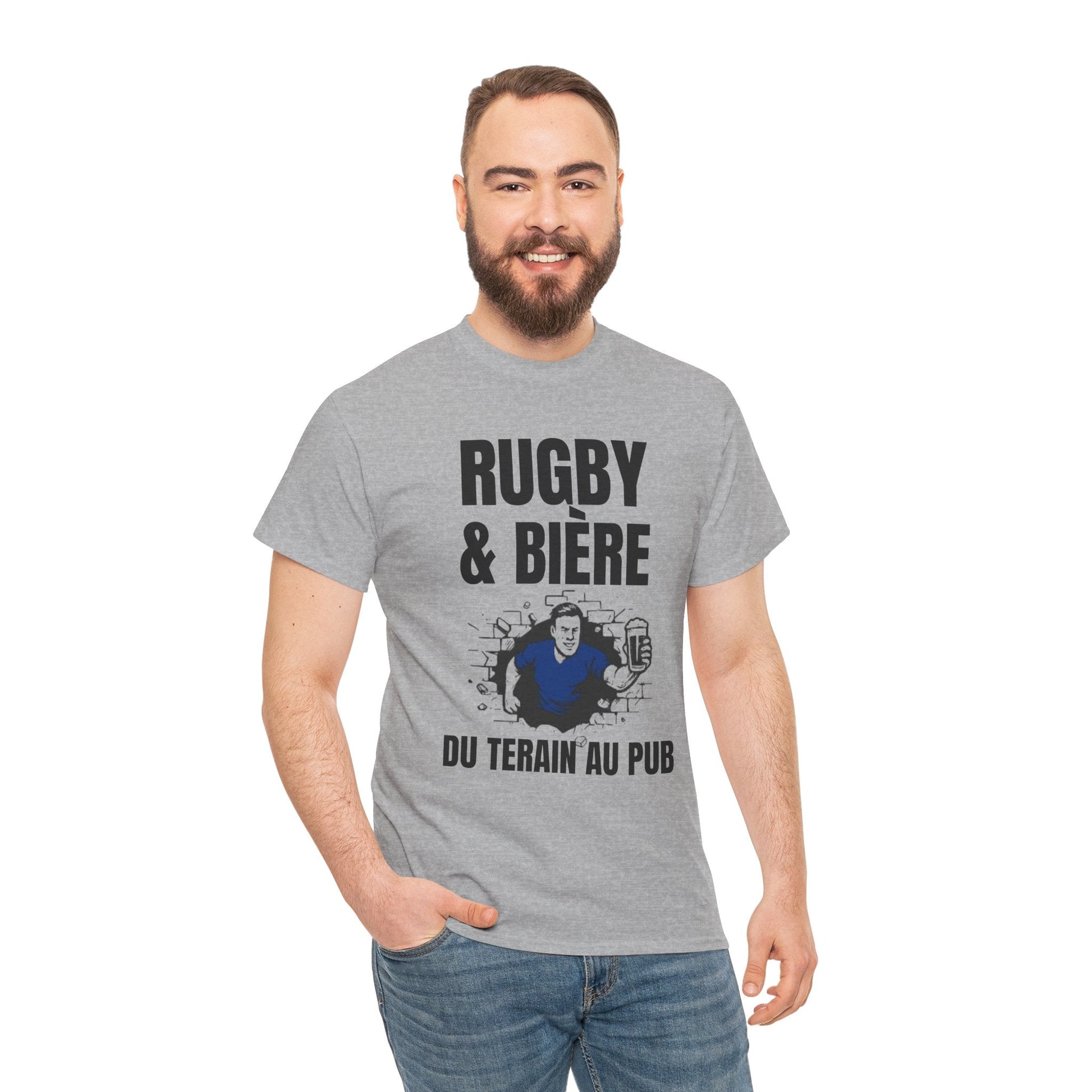 Rugby and Beer T-shirt – From the pitch to the pub | French rugby supporters' T-shirt - Rugby & Beer