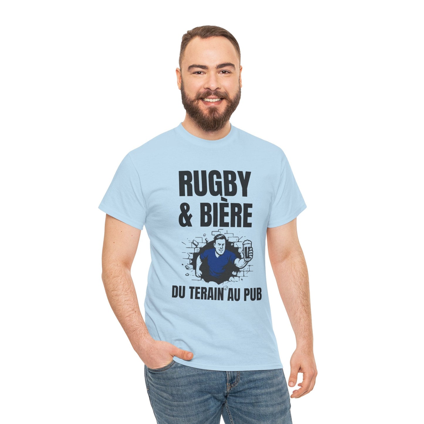 Rugby and Beer T-shirt – From the pitch to the pub | French rugby supporters' T-shirt - Rugby & Beer