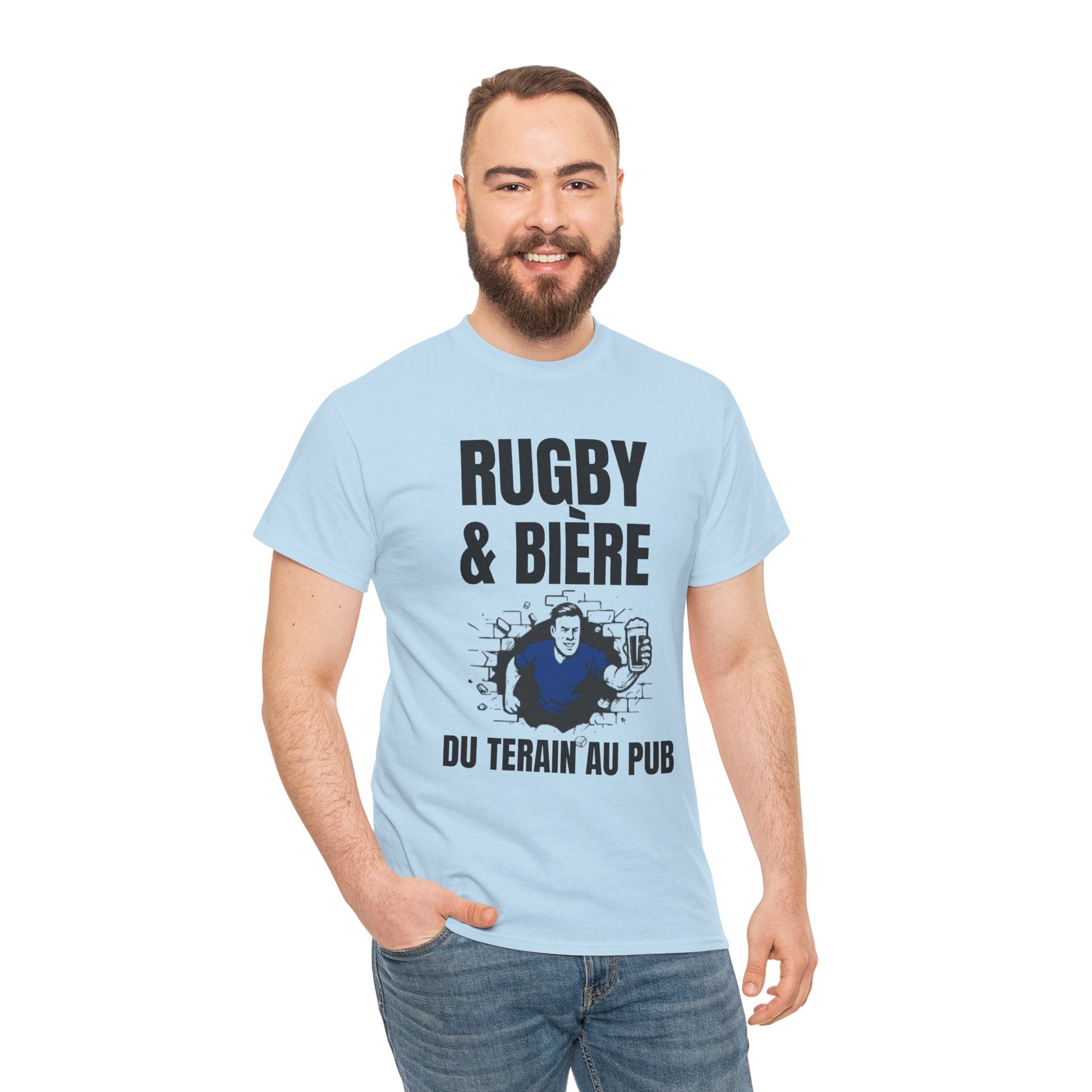Rugby and Beer T-shirt – From the pitch to the pub | French rugby supporters' T-shirt - Rugby & Beer