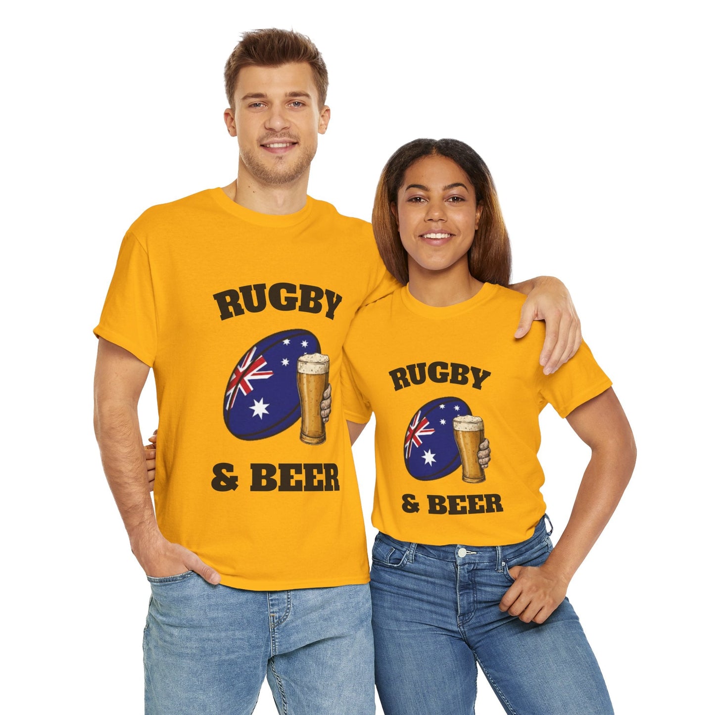 Rugby & Beer Australia T-Shirt – Wallabies Rugby Fans Match Day Tee - Rugby & Beer
