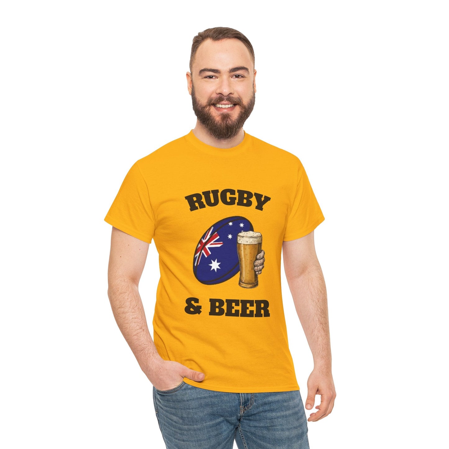 Rugby & Beer Australia T-Shirt – Wallabies Rugby Fans Match Day Tee - Rugby & Beer