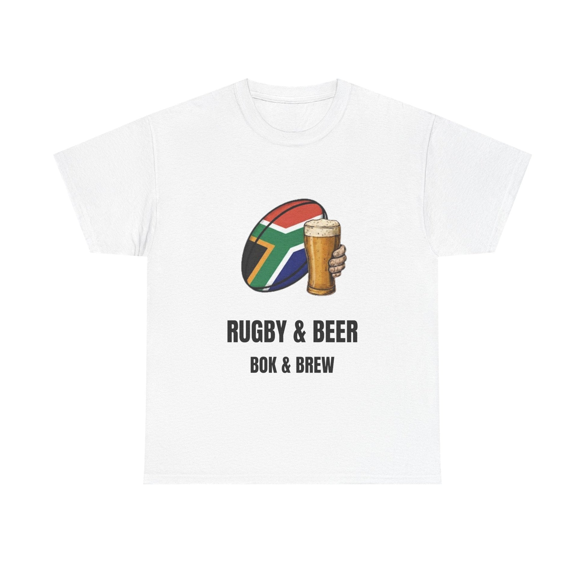 Rugby & Beer ¨Bok & Brew¨ T-Shirt - South African Rugby Fan Matchday Gift - Rugby & Beer