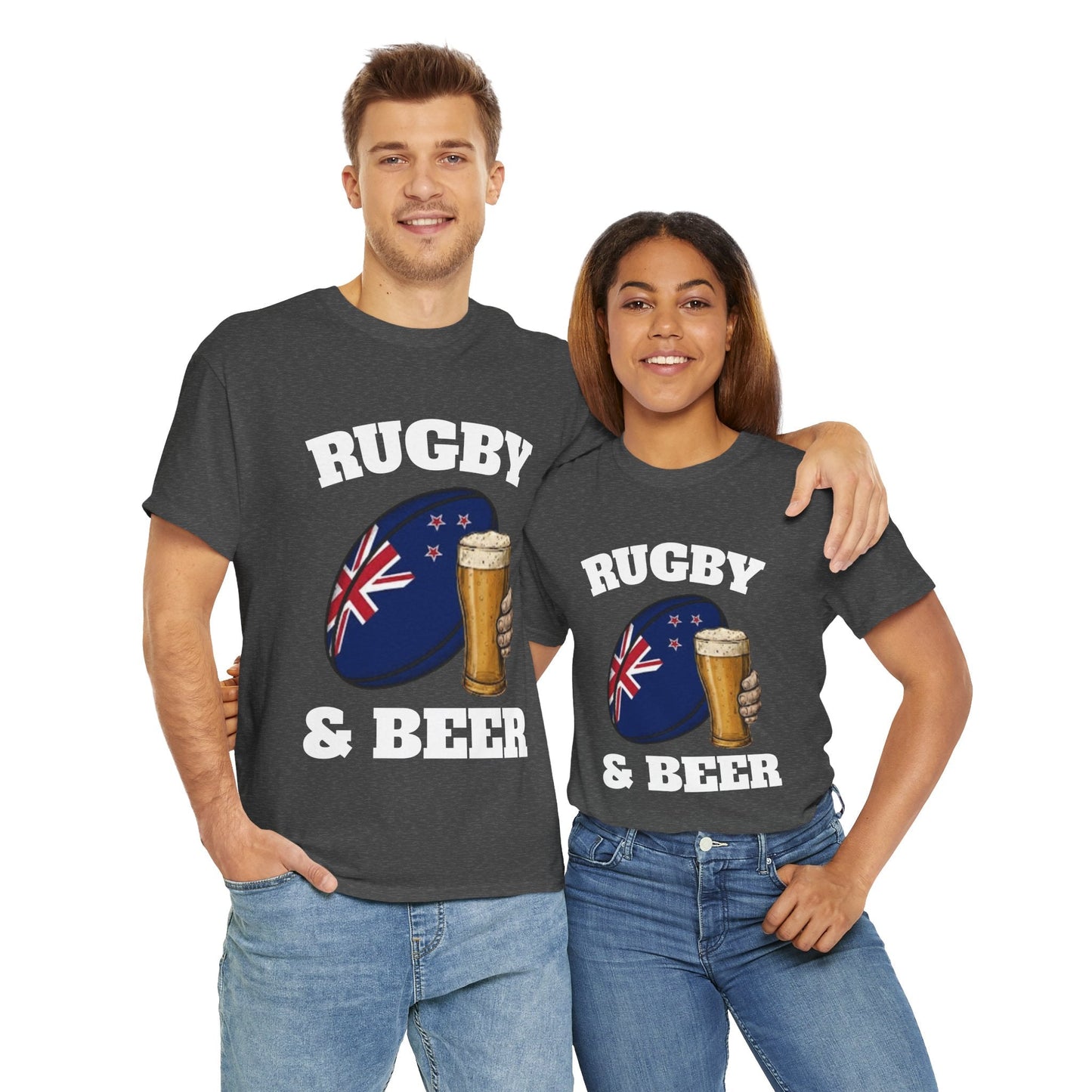 Rugby & Beer New Zealand T-Shirt – Kiwi Rugby Fans Match Day Tee - Rugby & Beer