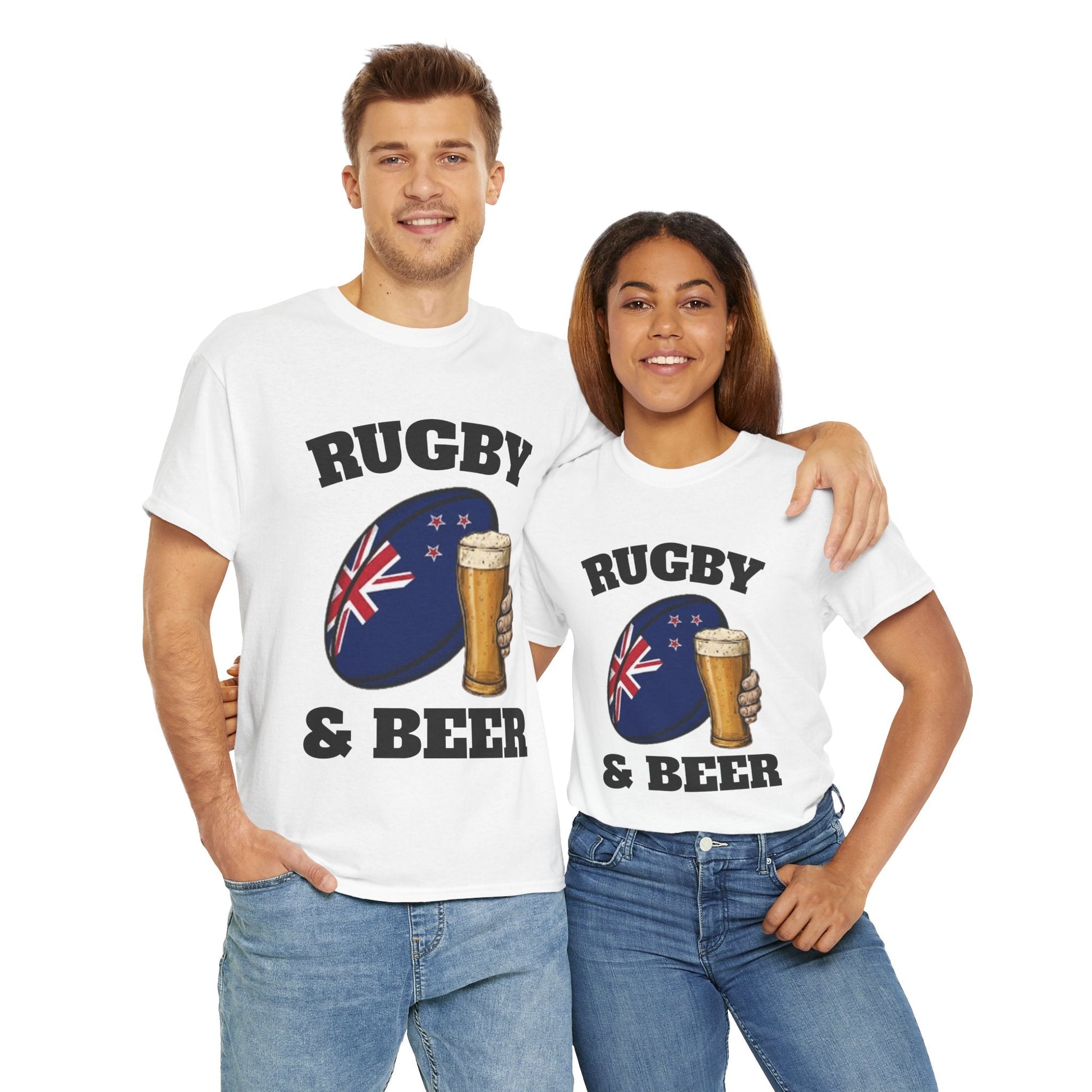 Rugby & Beer New Zealand T-Shirt – Kiwi Rugby Fans Match Day Tee - Rugby & Beer