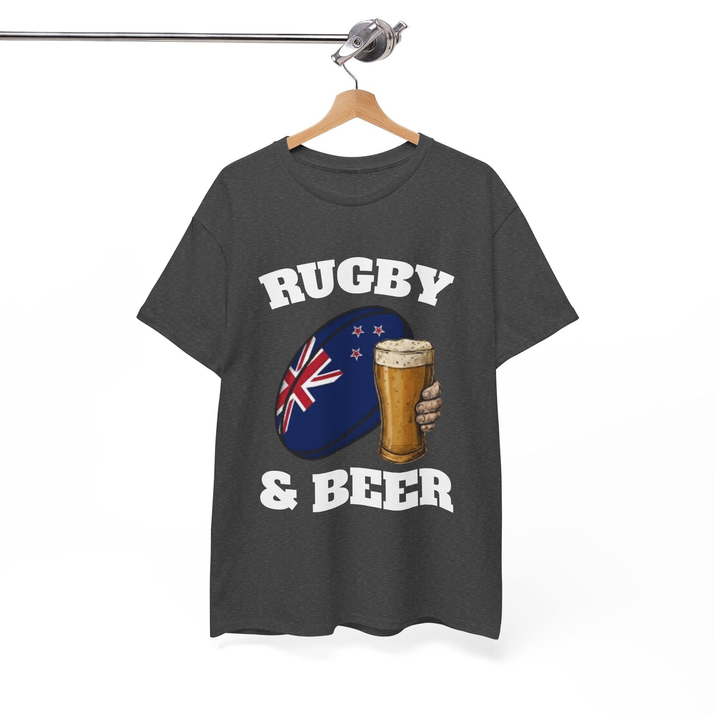Rugby & Beer New Zealand T-Shirt – Kiwi Rugby Fans Match Day Tee - Rugby & Beer