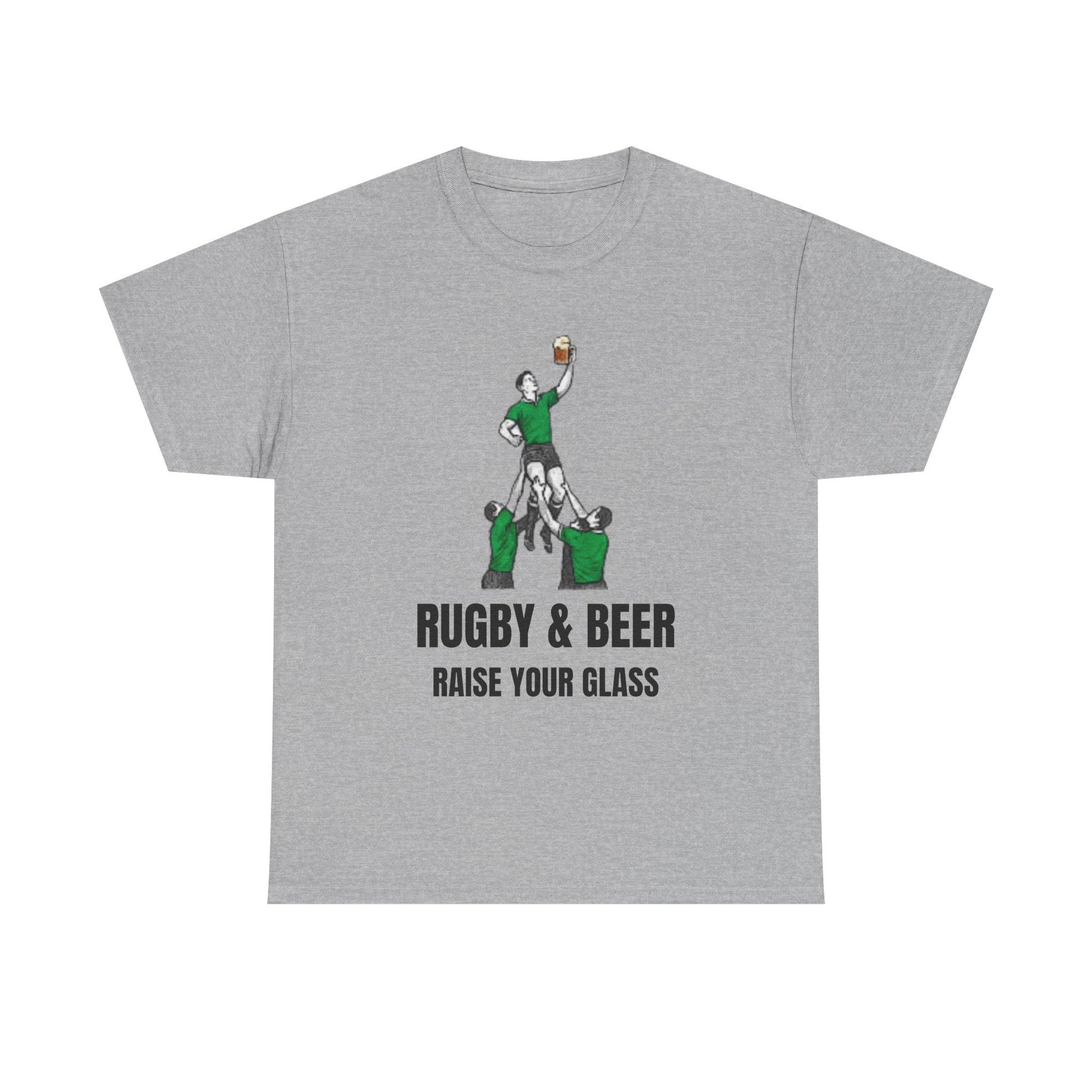 Rugby & Beer “Raise Your Glass” T-Shirt – Perfect Gift for Irish Rugby Fans - Rugby & Beer
