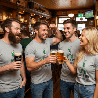 Rugby & Beer “Raise Your Glass” T-Shirt – Perfect Gift for Irish Rugby Fans - Rugby & Beer