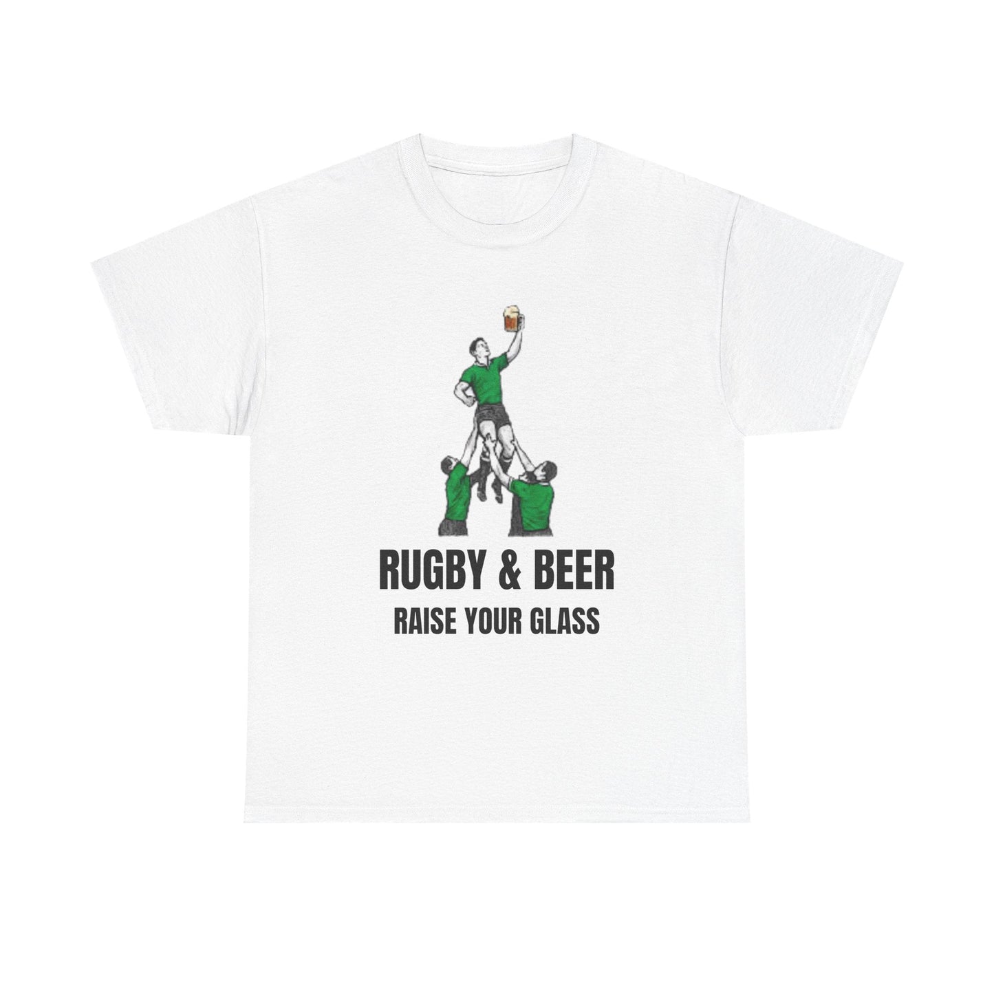 Rugby & Beer “Raise Your Glass” T-Shirt – Perfect Gift for Irish Rugby Fans - Rugby & Beer