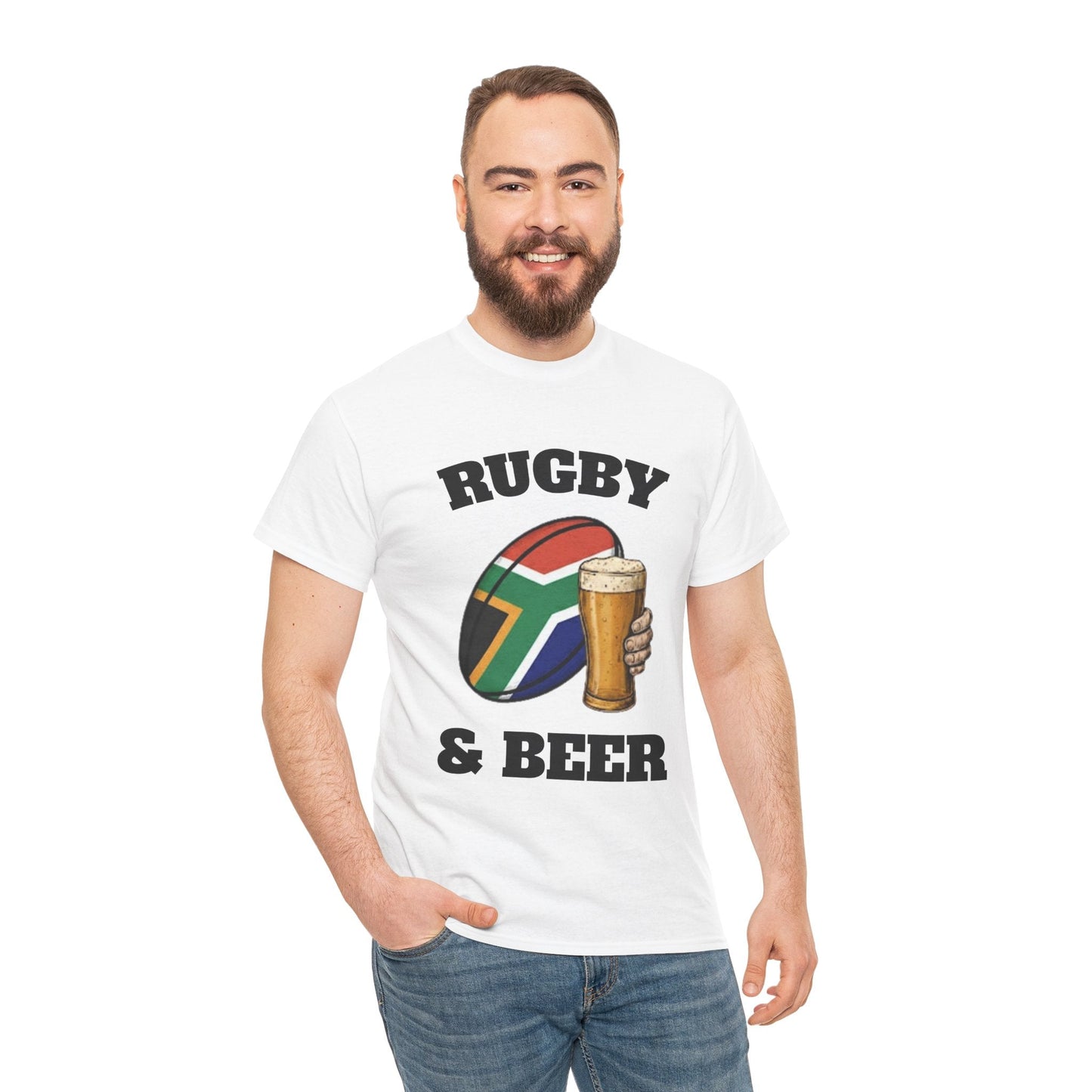 Rugby & Beer South Africa T-Shirt – Springboks Rugby Fan Tee - Rugby & Beer