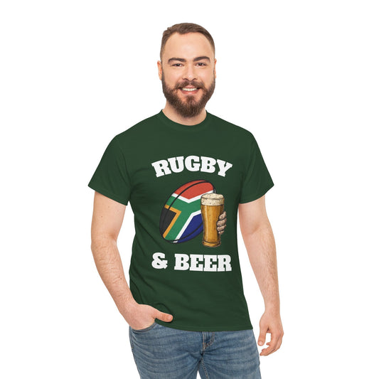 Rugby & Beer South Africa T-Shirt – Springboks Rugby Fan Tee - Rugby & Beer