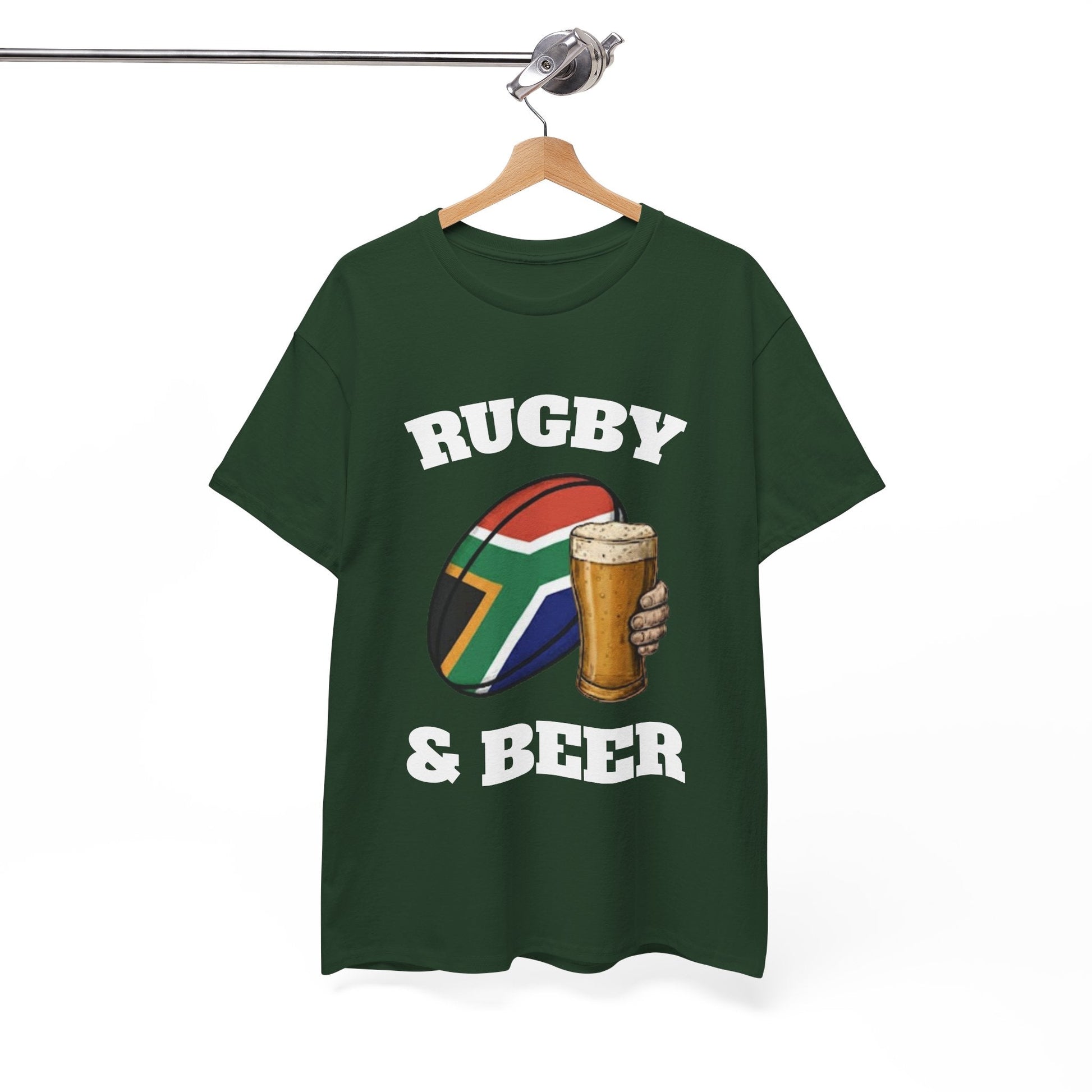 Rugby & Beer South Africa T-Shirt – Springboks Rugby Fan Tee - Rugby & Beer