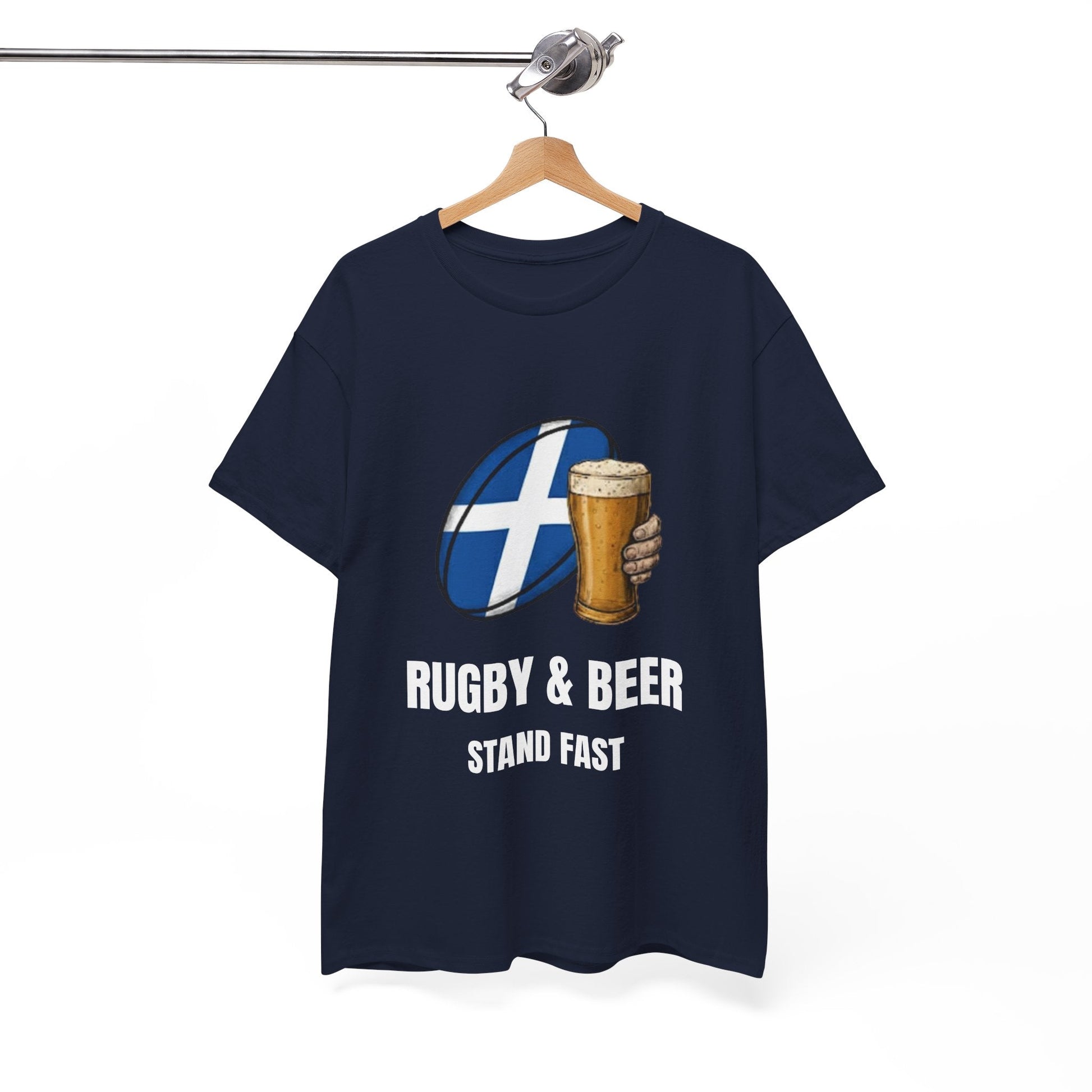 Rugby & Beer “Stand Fast” T-Shirt – Scotland Rugby Fan Matchday Gift - Rugby & Beer