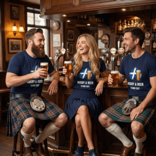 Rugby & Beer “Stand Fast” T-Shirt – Scotland Rugby Fan Matchday Gift - Rugby & Beer