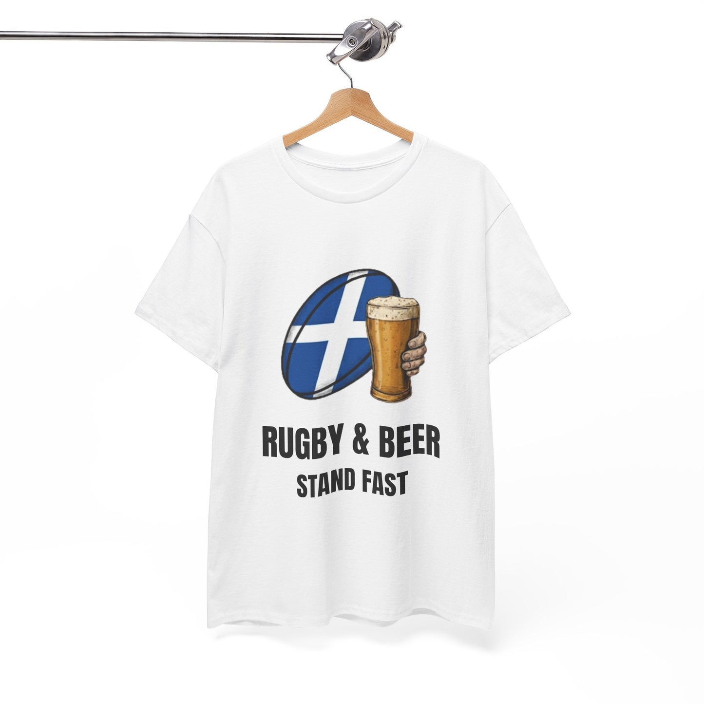 Rugby & Beer “Stand Fast” T-Shirt – Scotland Rugby Fan Matchday Gift - Rugby & Beer