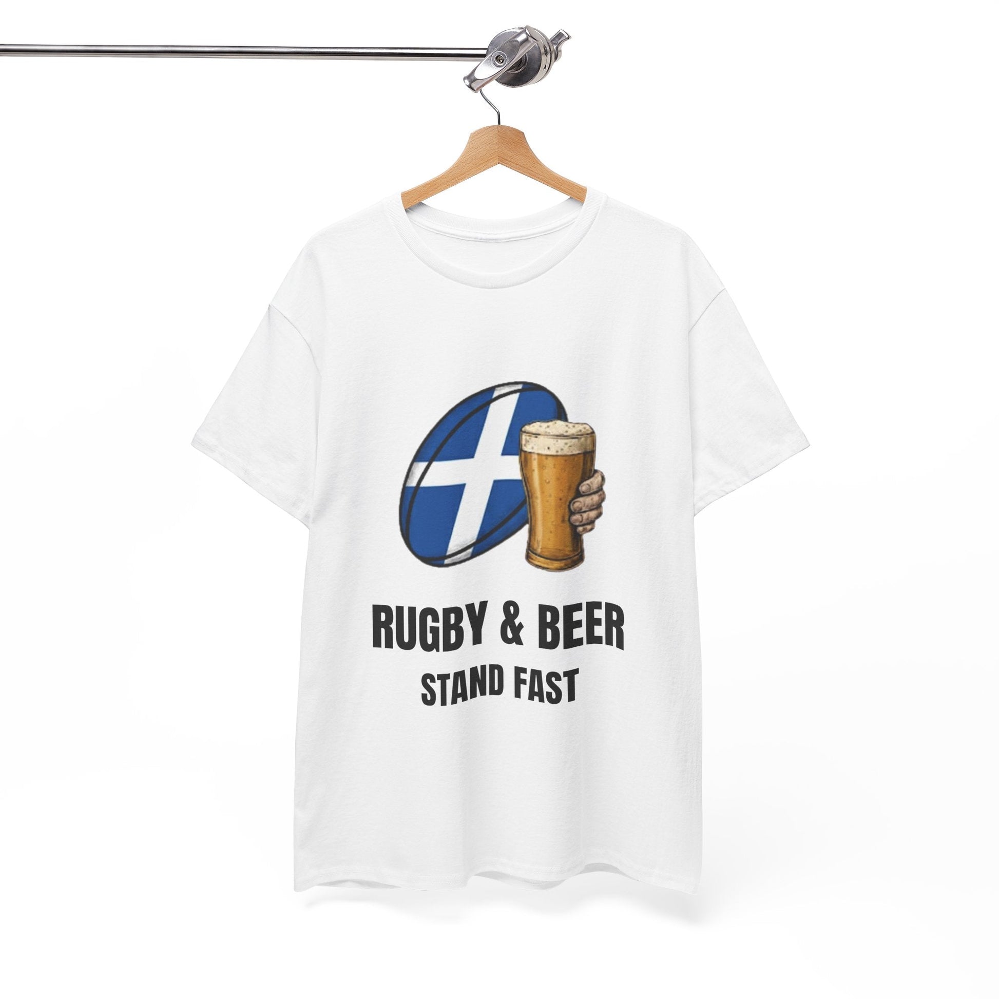 Rugby & Beer “Stand Fast” T-Shirt – Scotland Rugby Fan Matchday Gift - Rugby & Beer