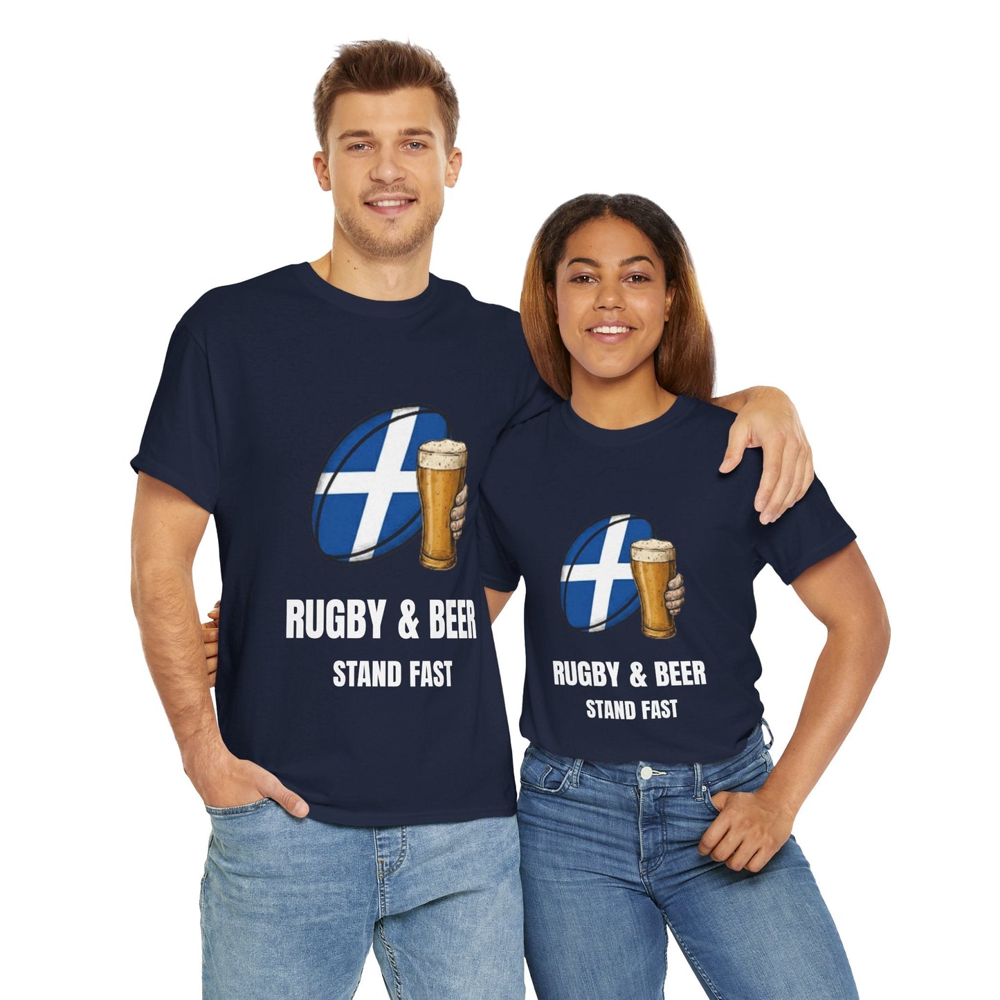 Rugby & Beer “Stand Fast” T-Shirt – Scotland Rugby Fan Matchday Gift - Rugby & Beer