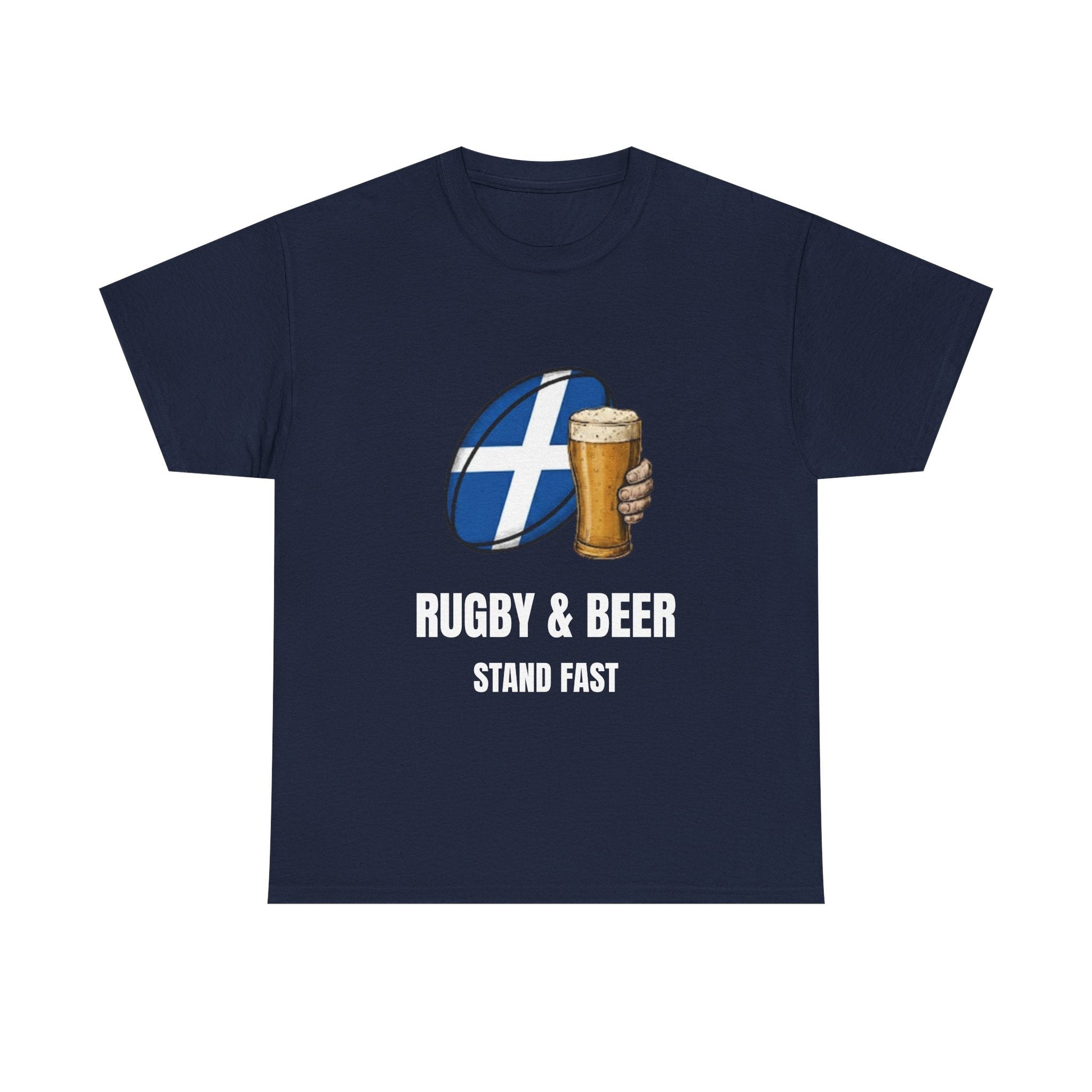Rugby & Beer “Stand Fast” T-Shirt – Scotland Rugby Fan Matchday Gift - Rugby & Beer