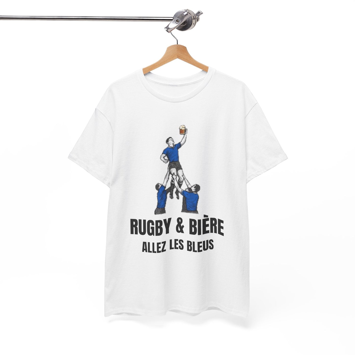 Rugby & Beer T-shirt: Allez Les Bleus - Perfect gift for rugby fans - Rugby & Beer
