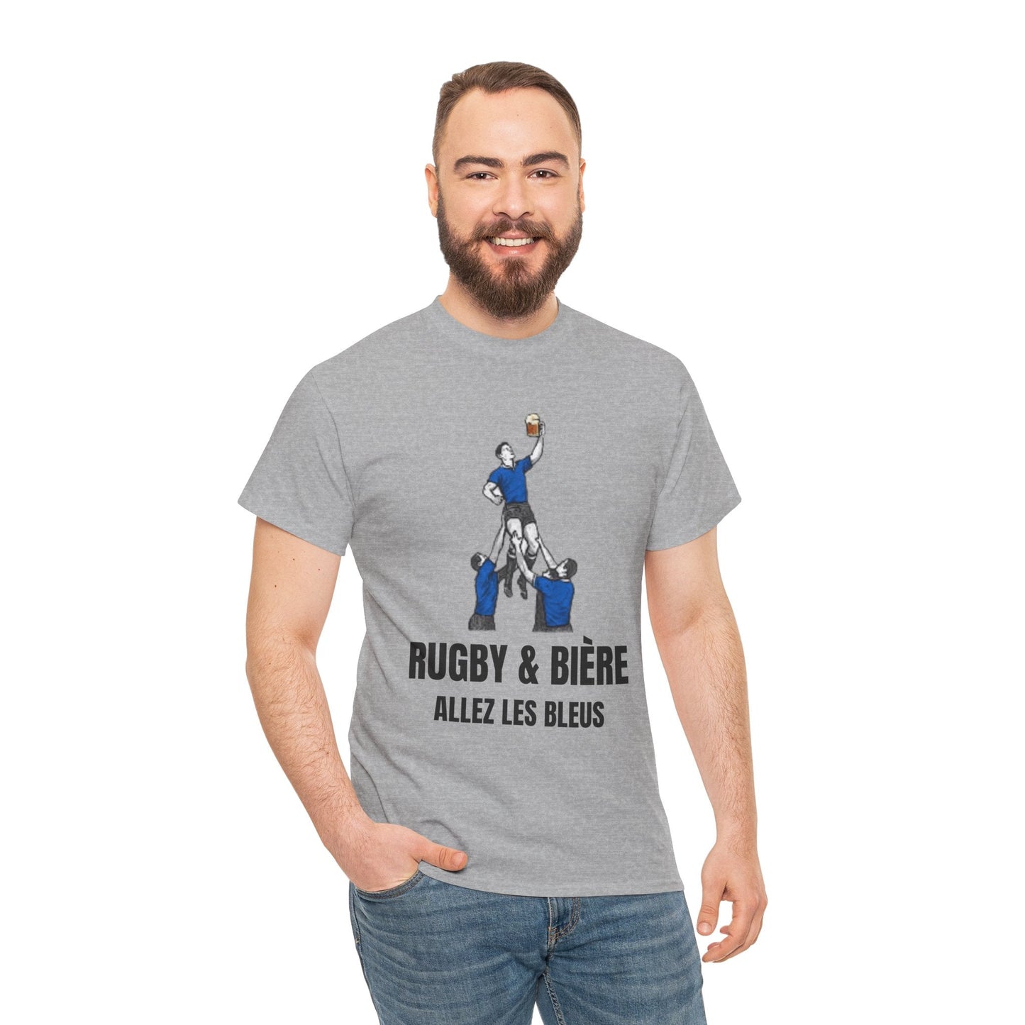 Rugby & Beer T-shirt: Allez Les Bleus - Perfect gift for rugby fans - Rugby & Beer