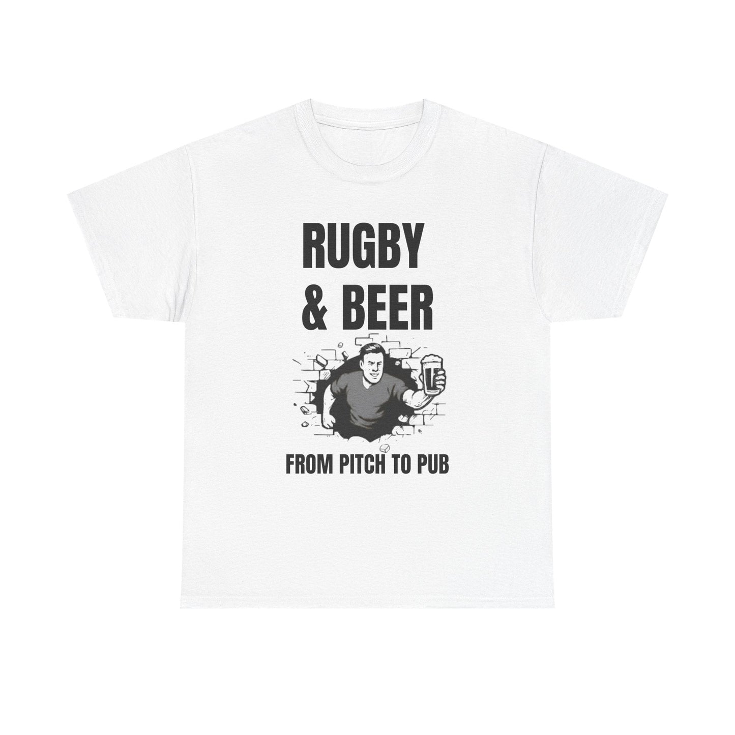 Rugby & Beer T-Shirt – From the Pitch to the Pub | English Rugby Fans Tee - Rugby & Beer