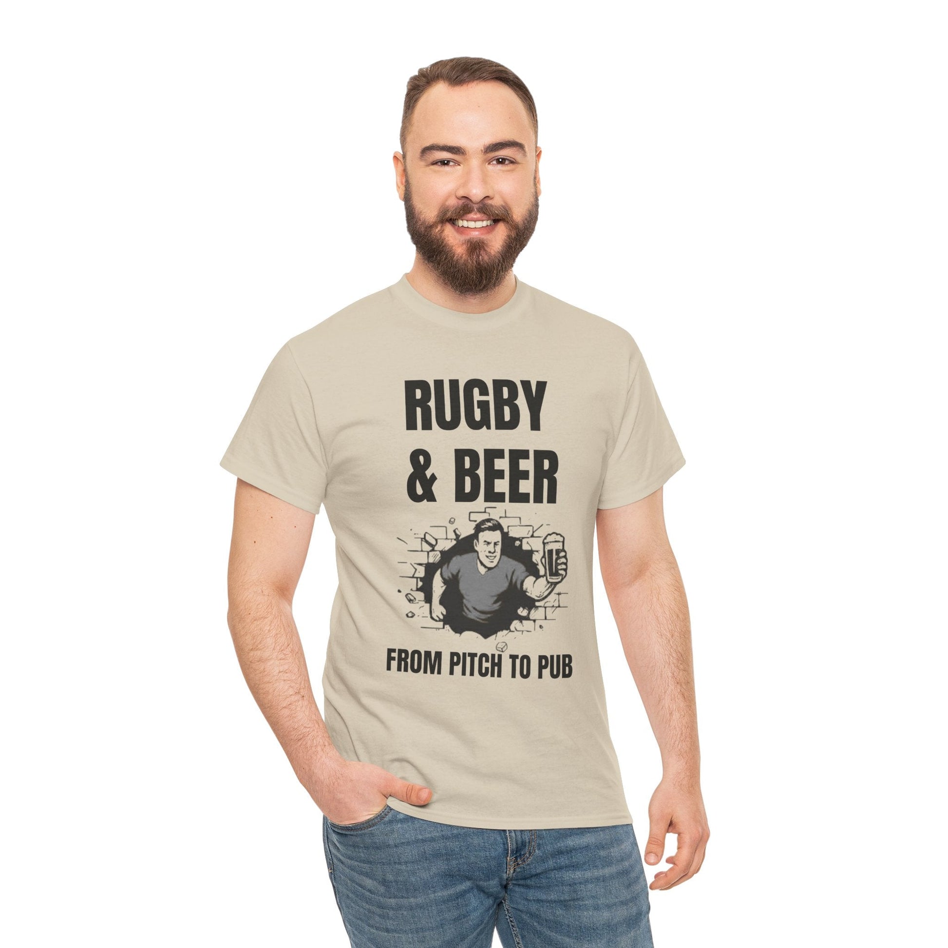 Rugby & Beer T-Shirt – From the Pitch to the Pub | English Rugby Fans Tee - Rugby & Beer