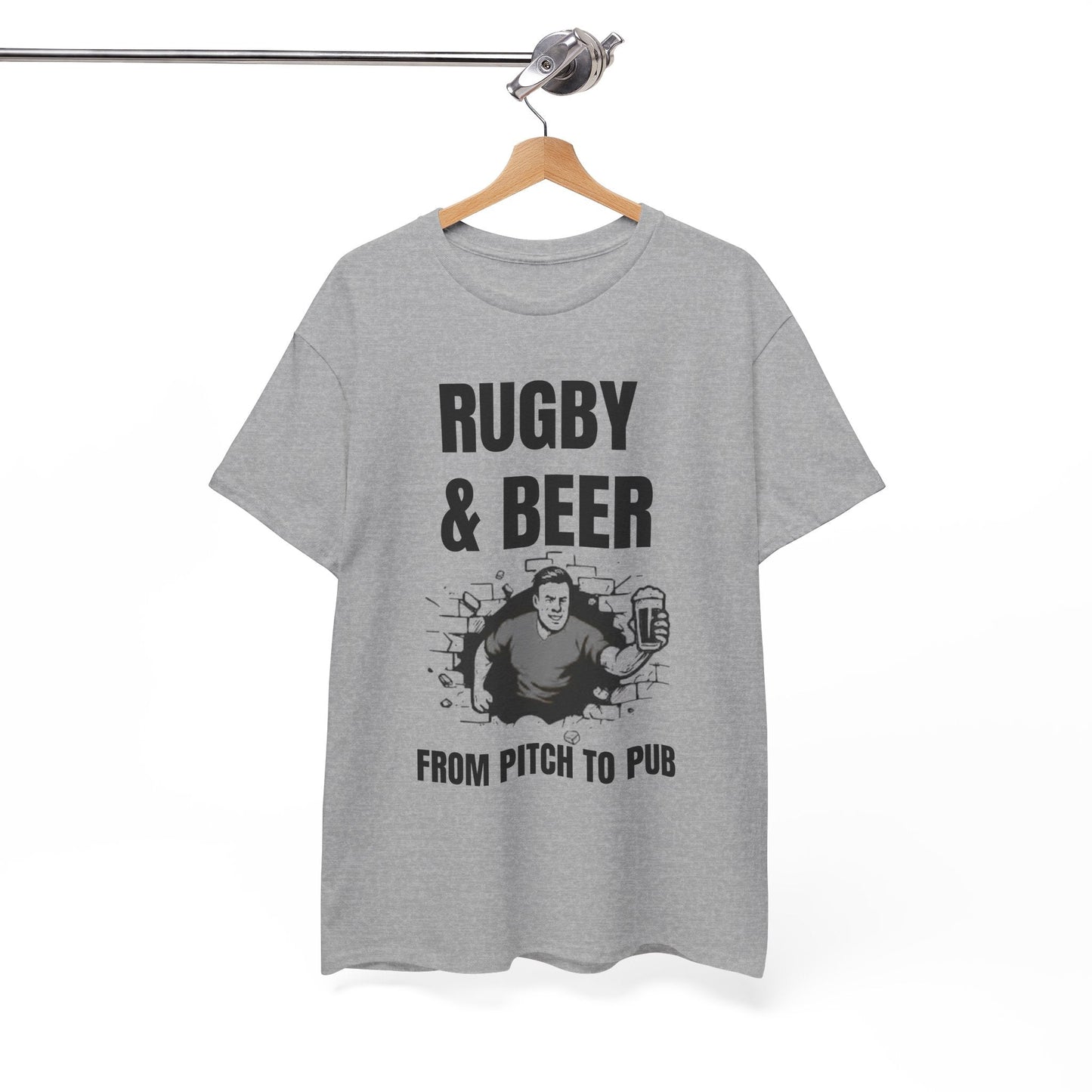 Rugby & Beer T-Shirt – From the Pitch to the Pub | English Rugby Fans Tee - Rugby & Beer