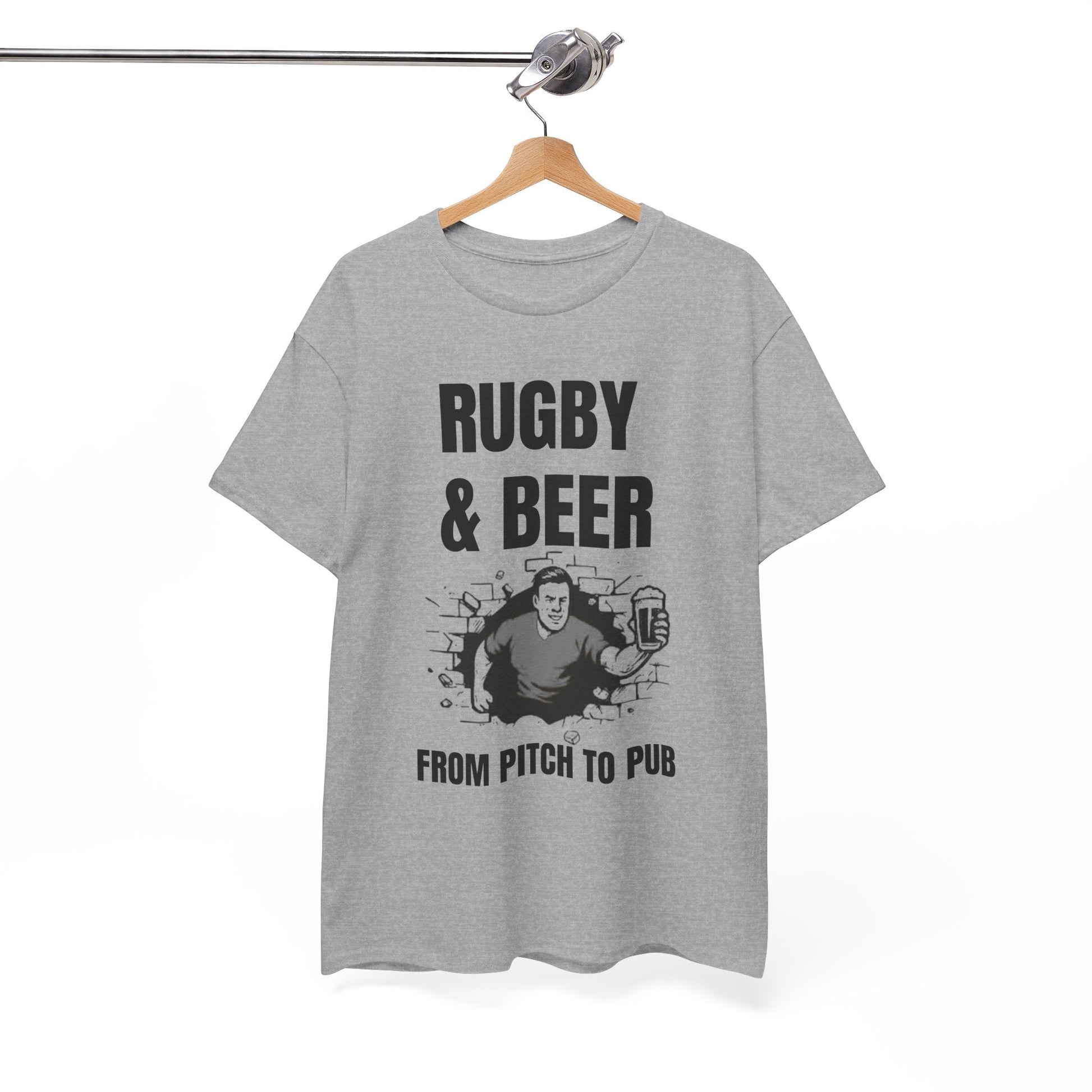 Rugby & Beer T-Shirt – From the Pitch to the Pub | English Rugby Fans Tee - Rugby & Beer