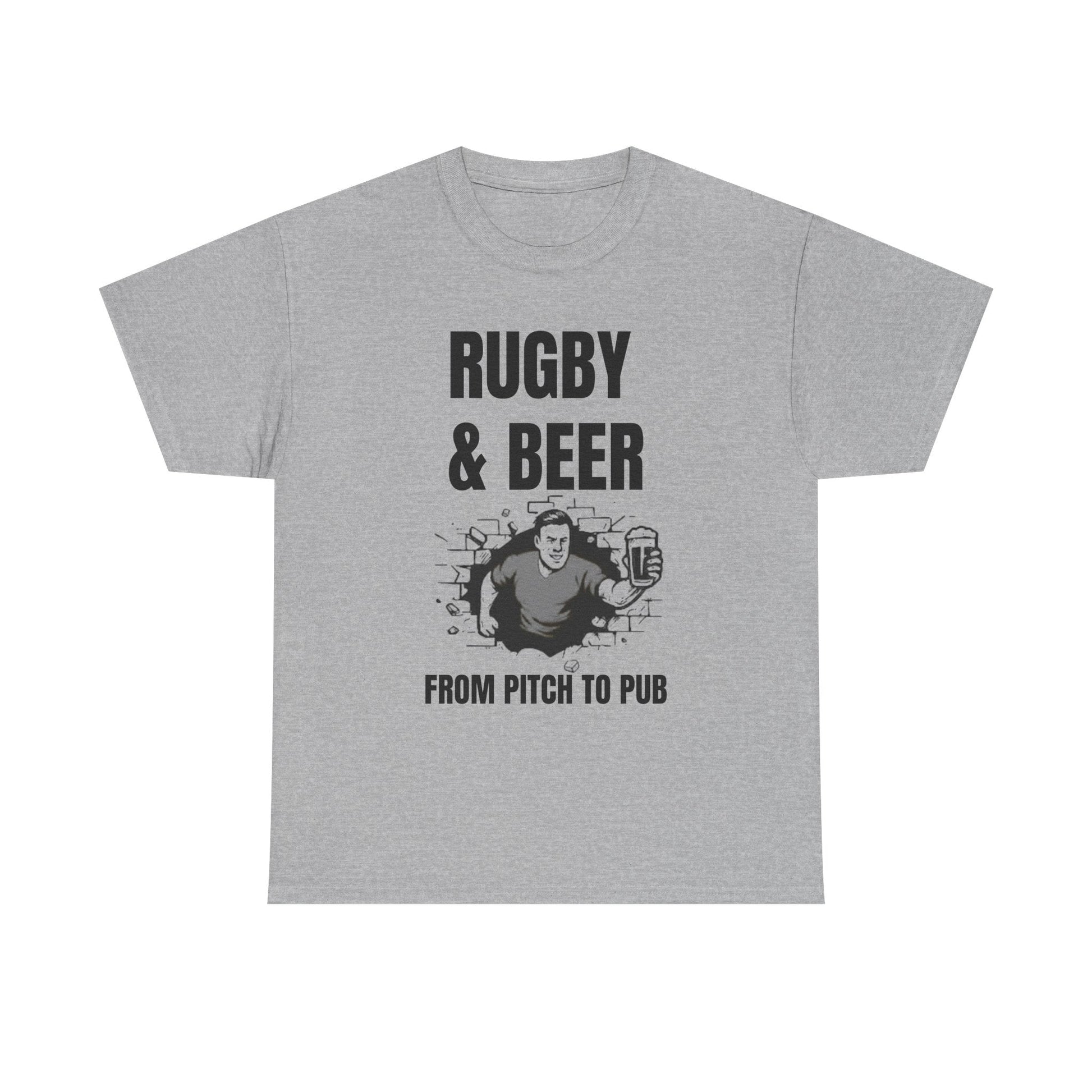 Rugby & Beer T-Shirt – From the Pitch to the Pub | English Rugby Fans Tee - Rugby & Beer
