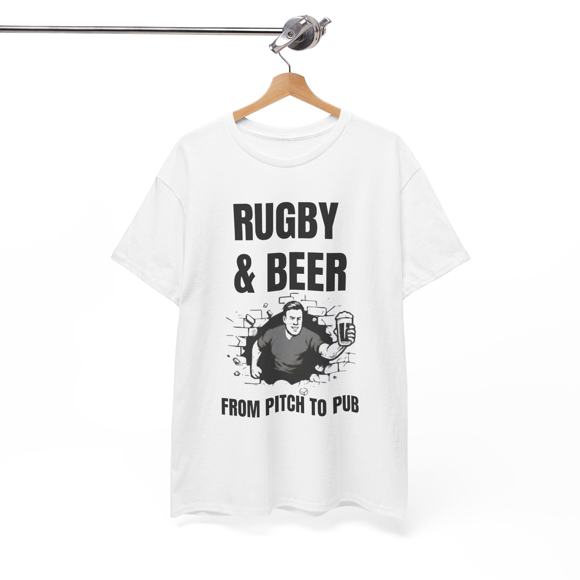 Rugby & Beer T-Shirt – From the Pitch to the Pub | English Rugby Fans Tee - Rugby & Beer