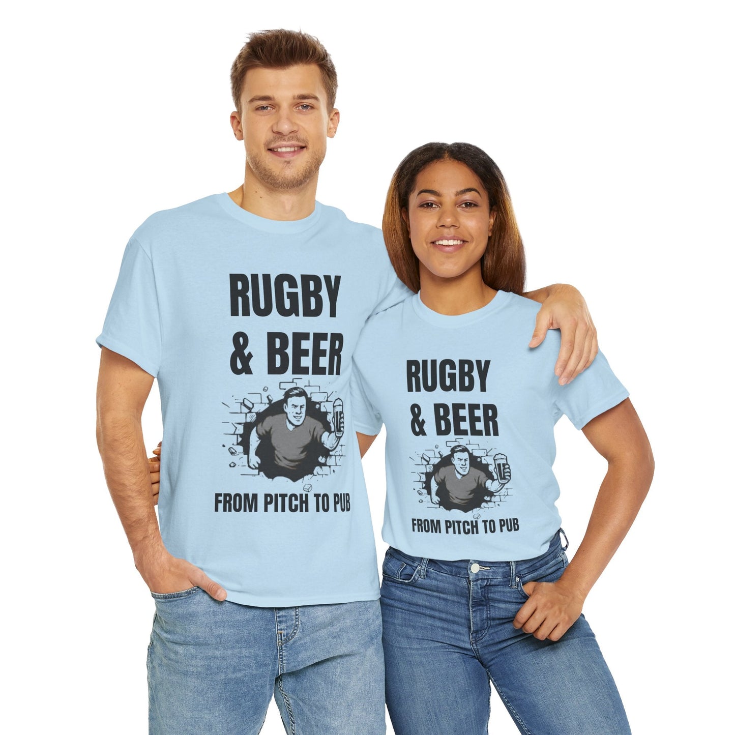 Rugby & Beer T-Shirt – From the Pitch to the Pub | English Rugby Fans Tee - Rugby & Beer
