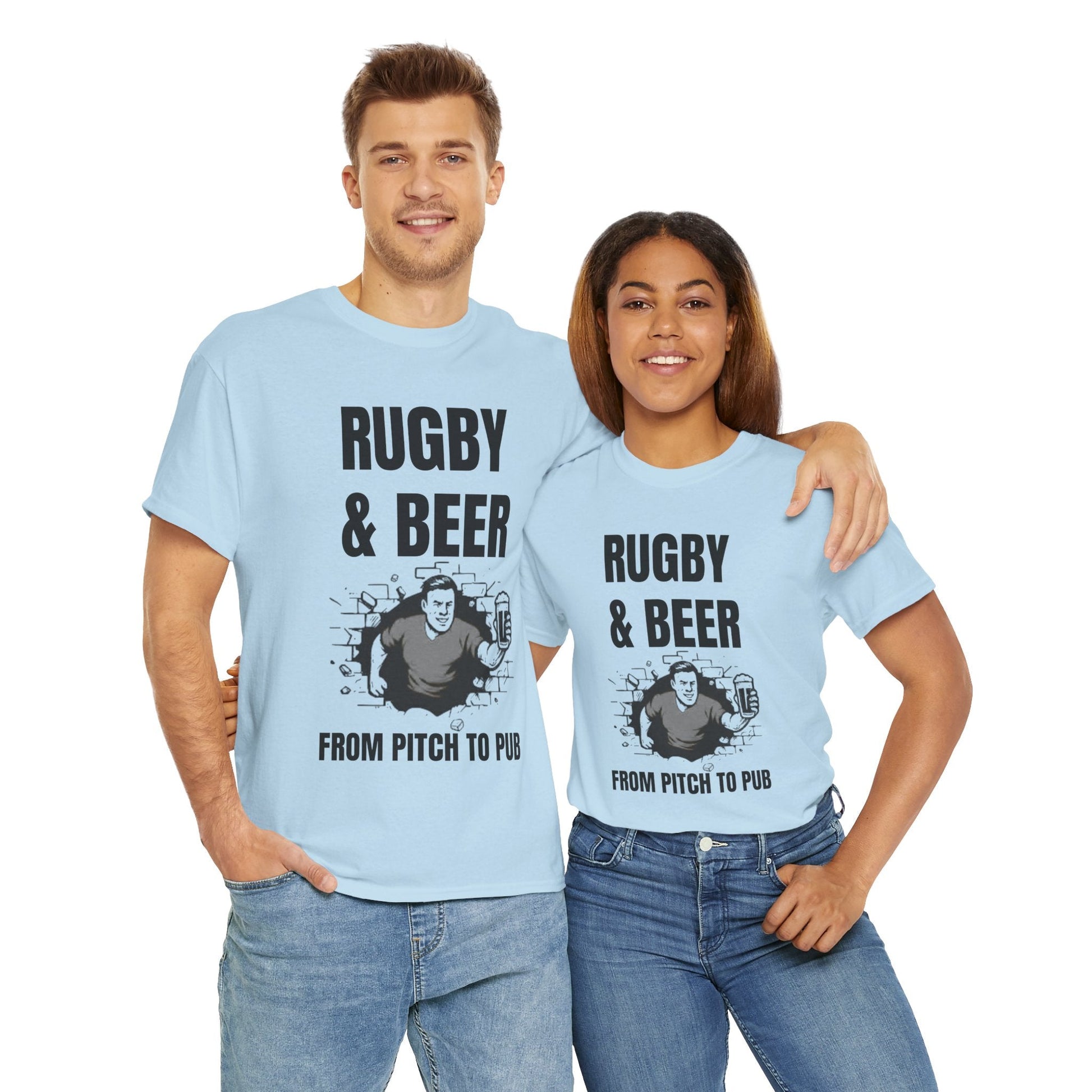 Rugby & Beer T-Shirt – From the Pitch to the Pub | English Rugby Fans Tee - Rugby & Beer